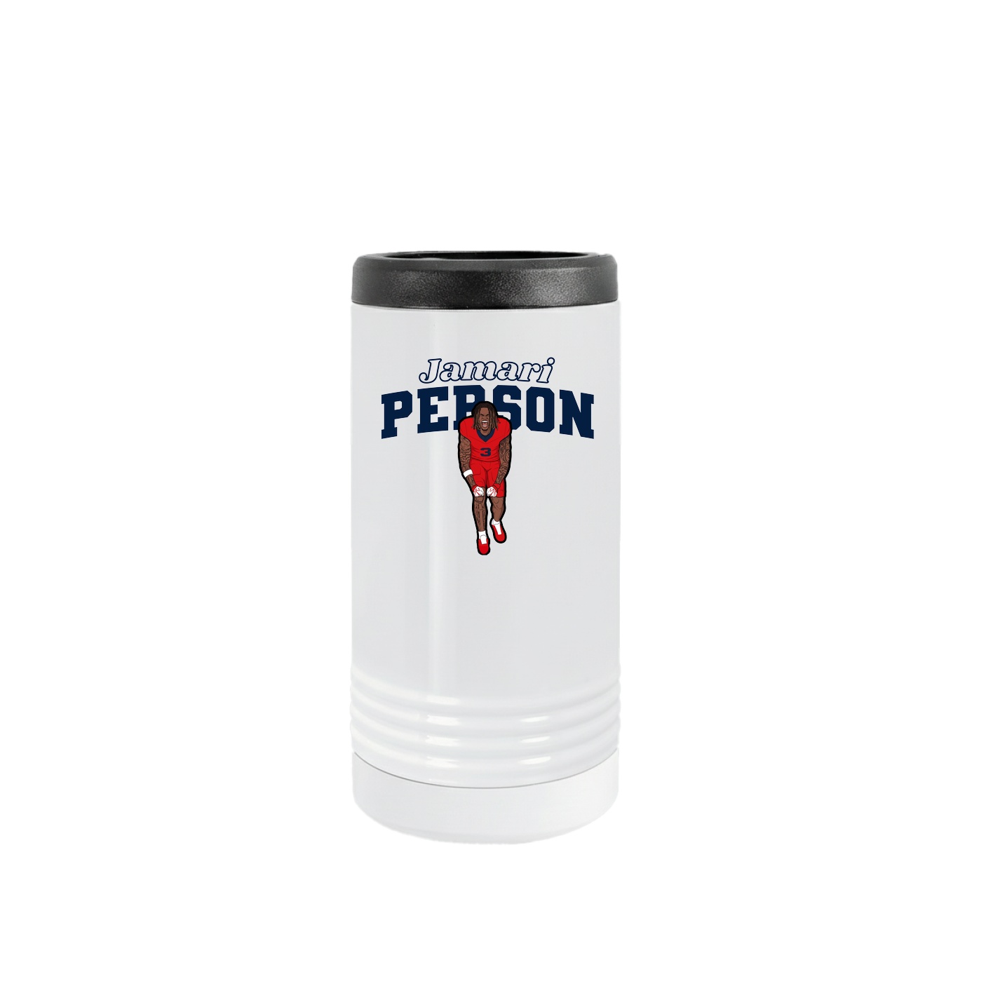 Slim Beverage Holder — Name Arch in White