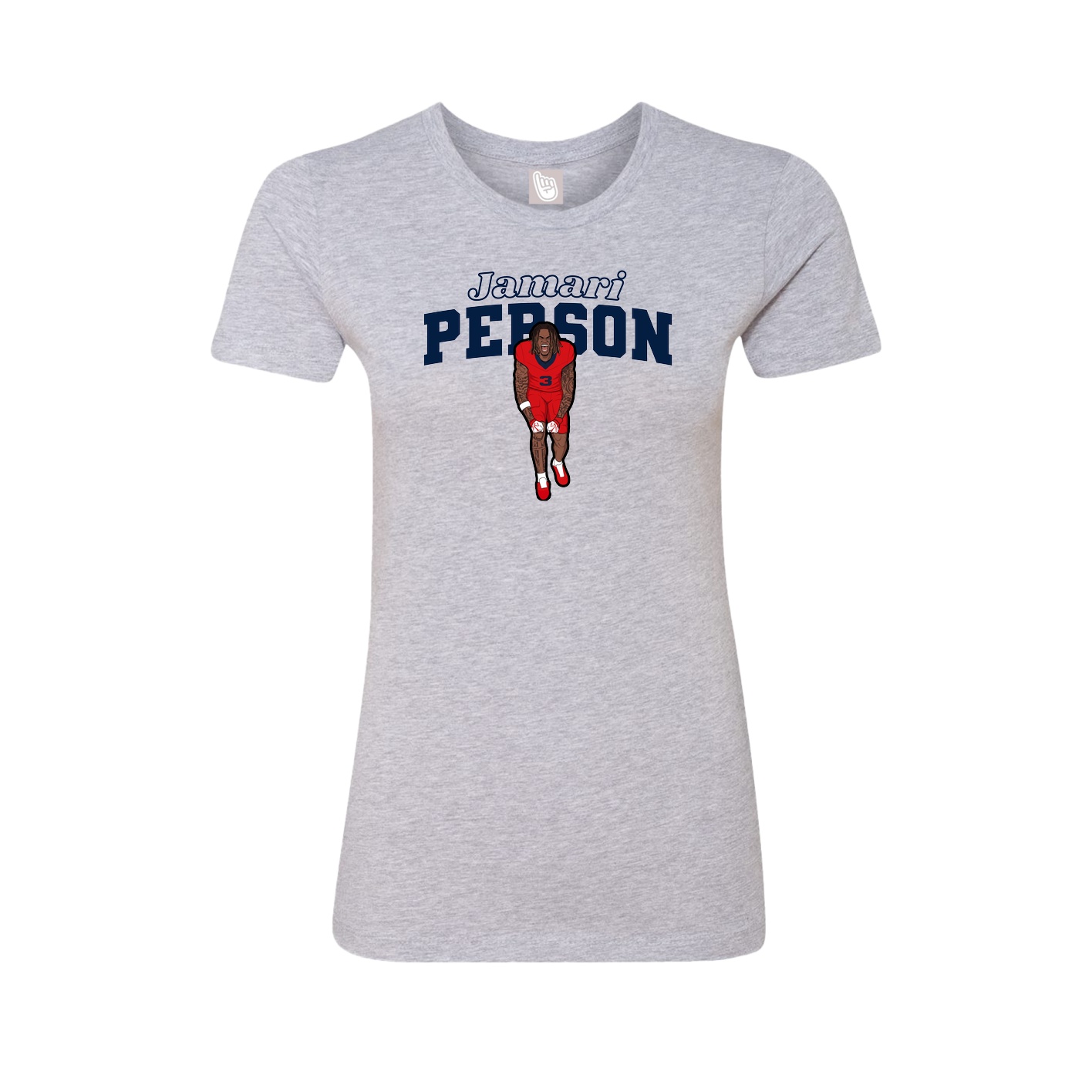 Fitted Women's Tee — Name Arch in Grey