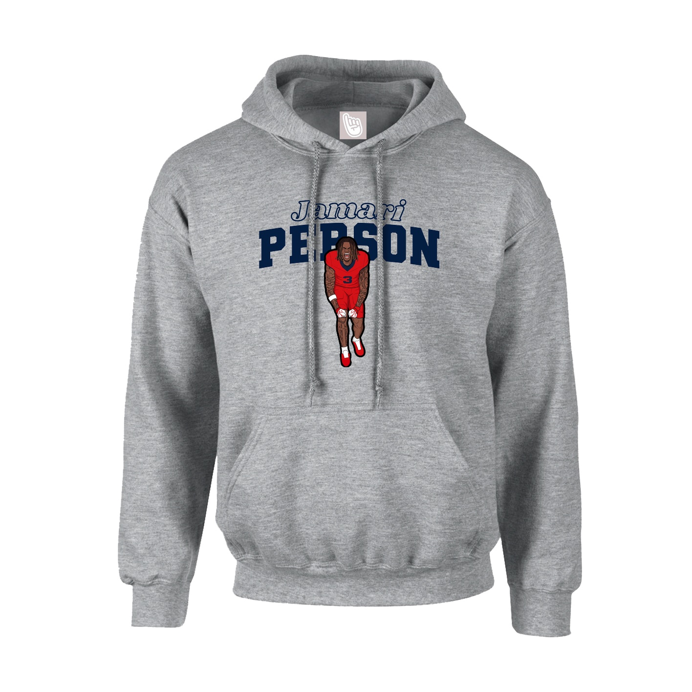 Youth Hoodie — Name Arch in Grey