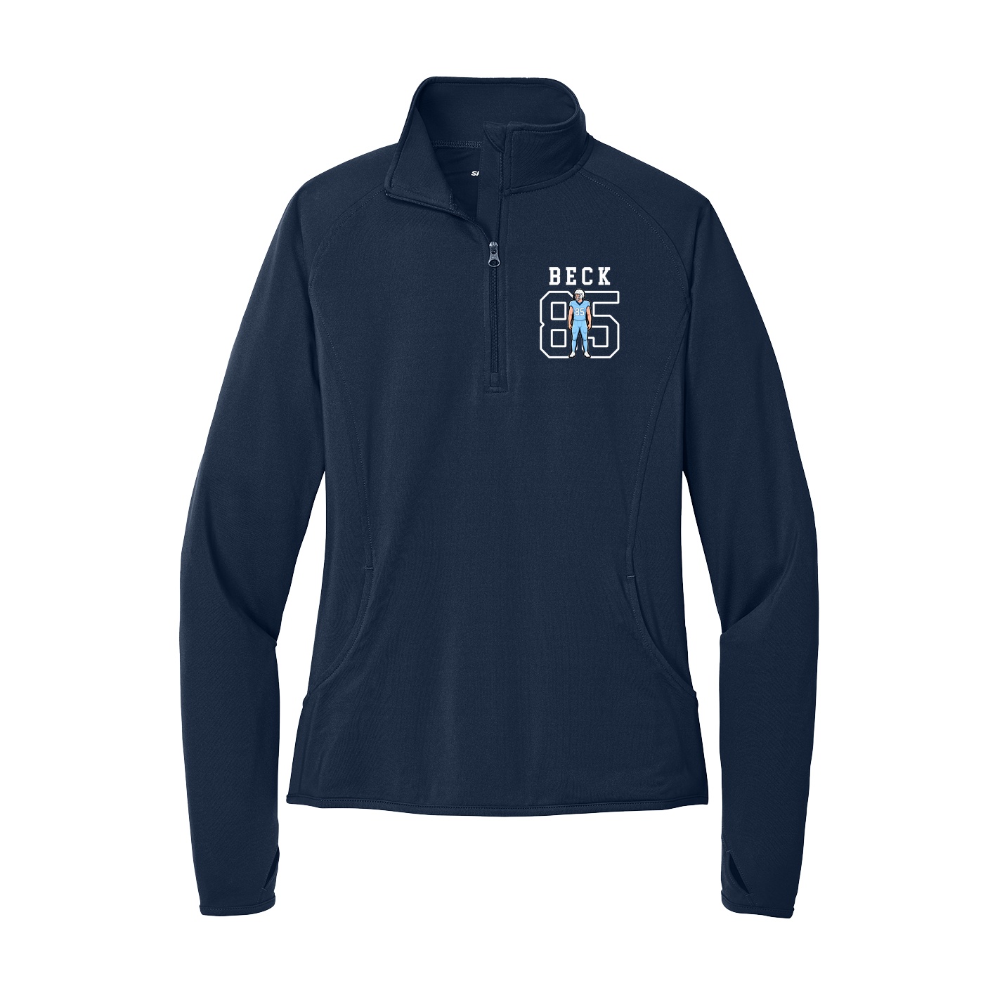 Women's Q-Zip Pullover — Shirsey in Navy
