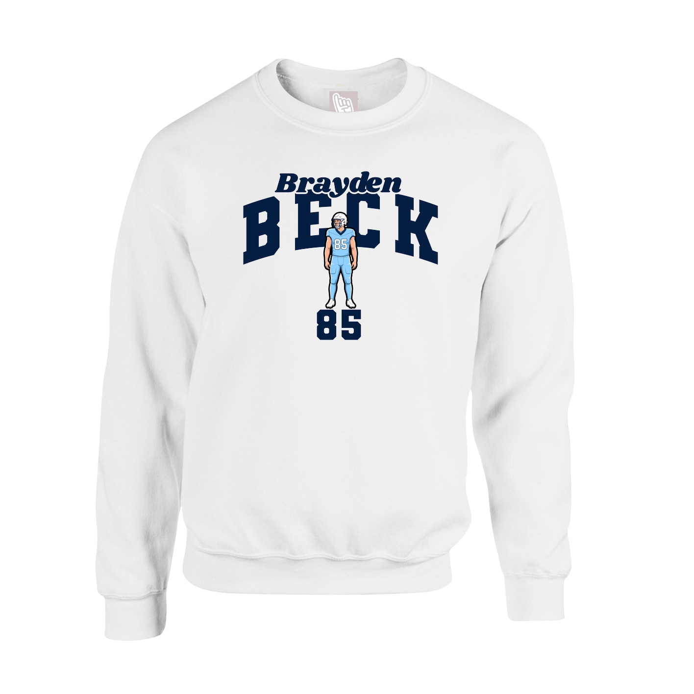 Fleece Crew — Signature Arch in White