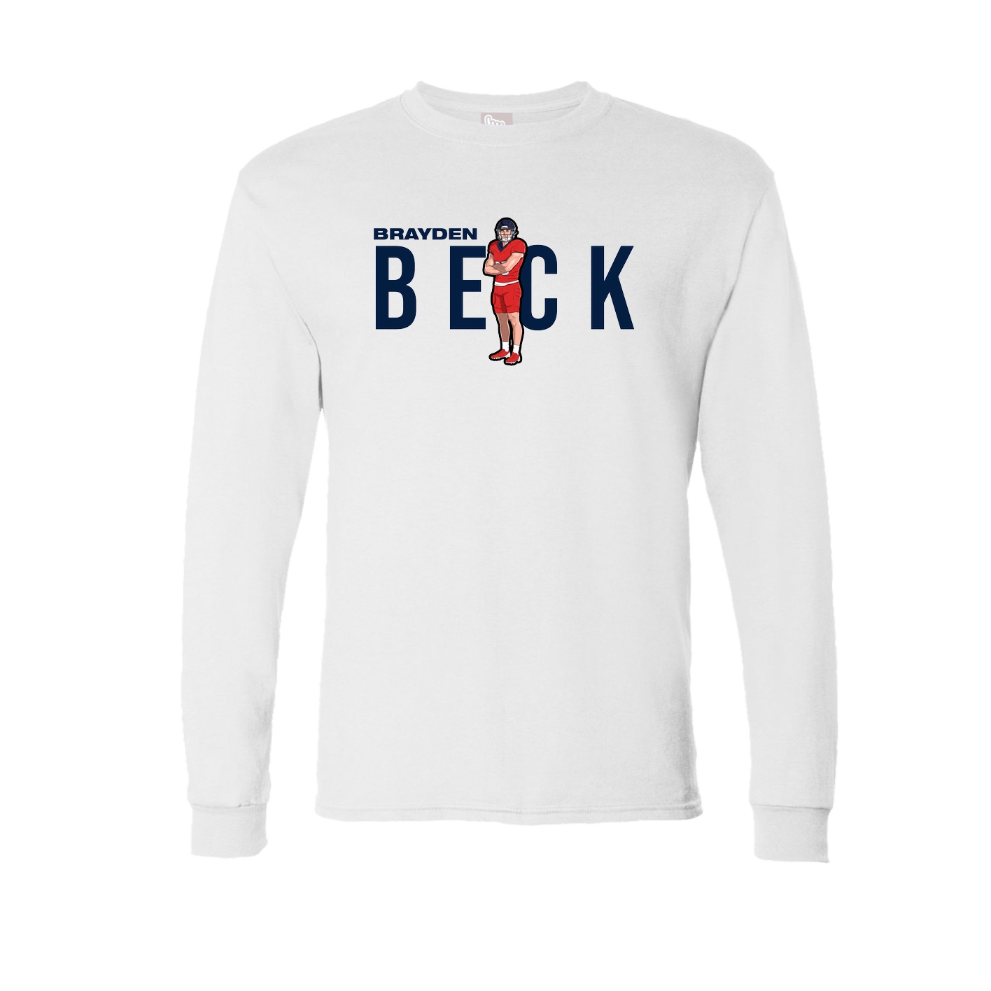 Long Sleeve Tee — Player Name in White