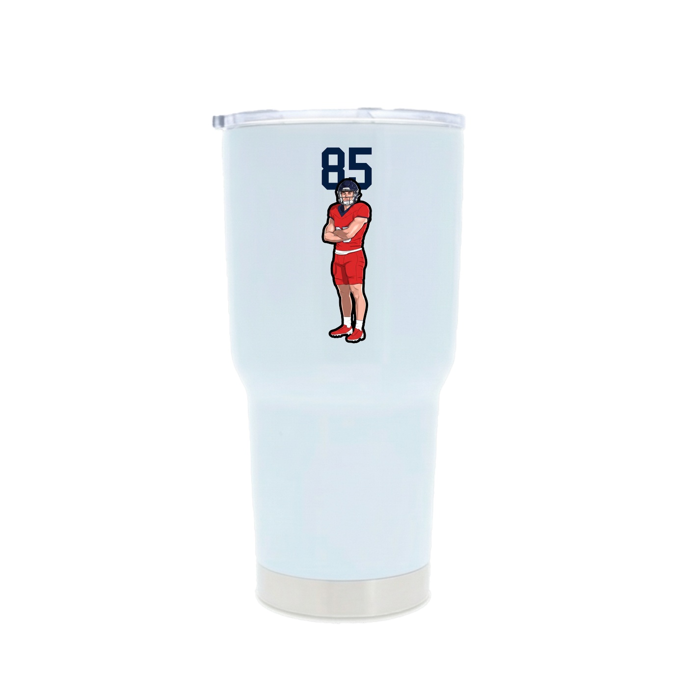 30oz Stainless Steel Tumbler — Number Top in White