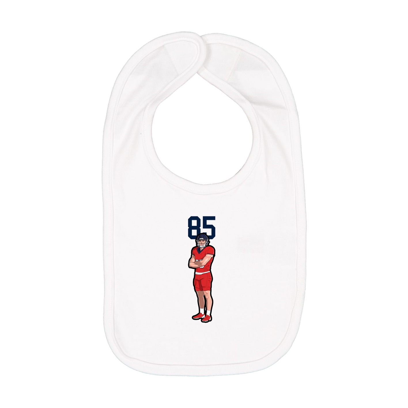 Infant Bib — Number Top in White