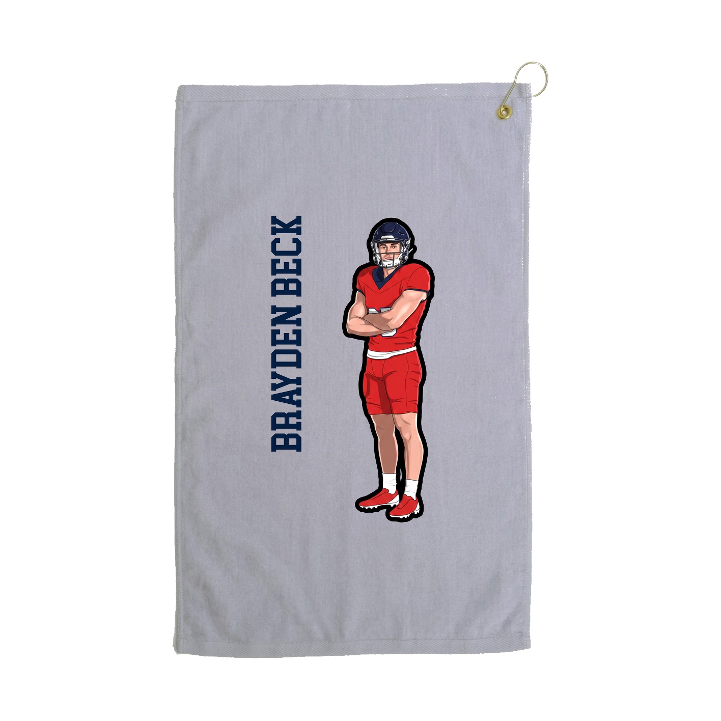 Golf Towel — Name Vertical in Grey