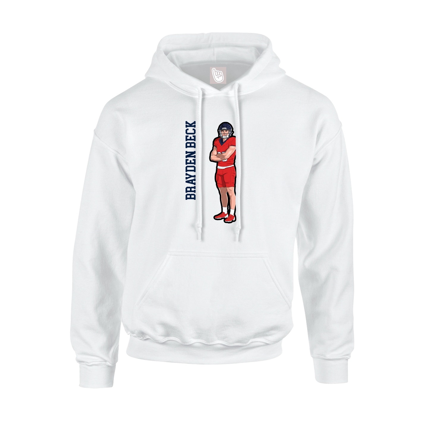 Hoodie — Name Vertical in White
