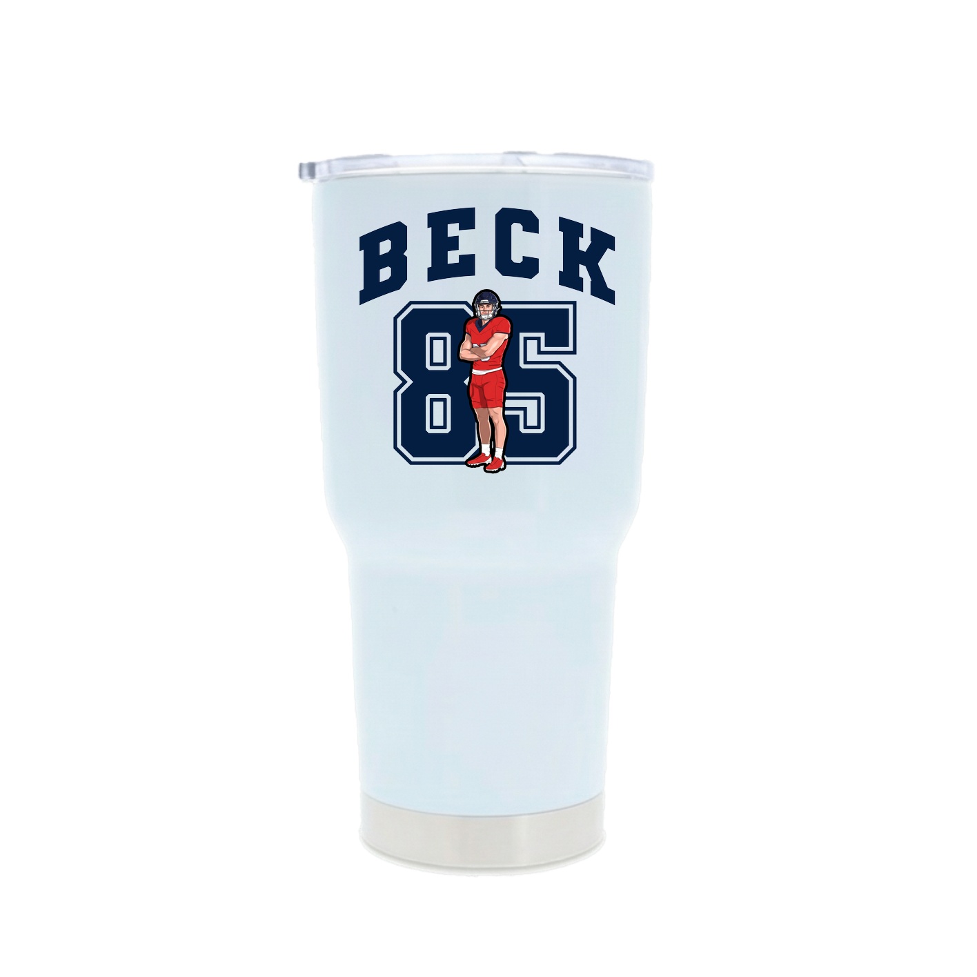 30oz Stainless Steel Tumbler — Number in White