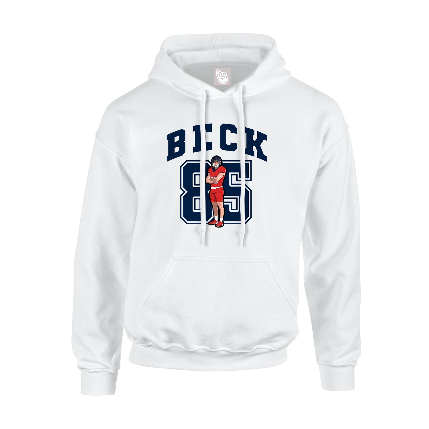 Hoodie — Number in White