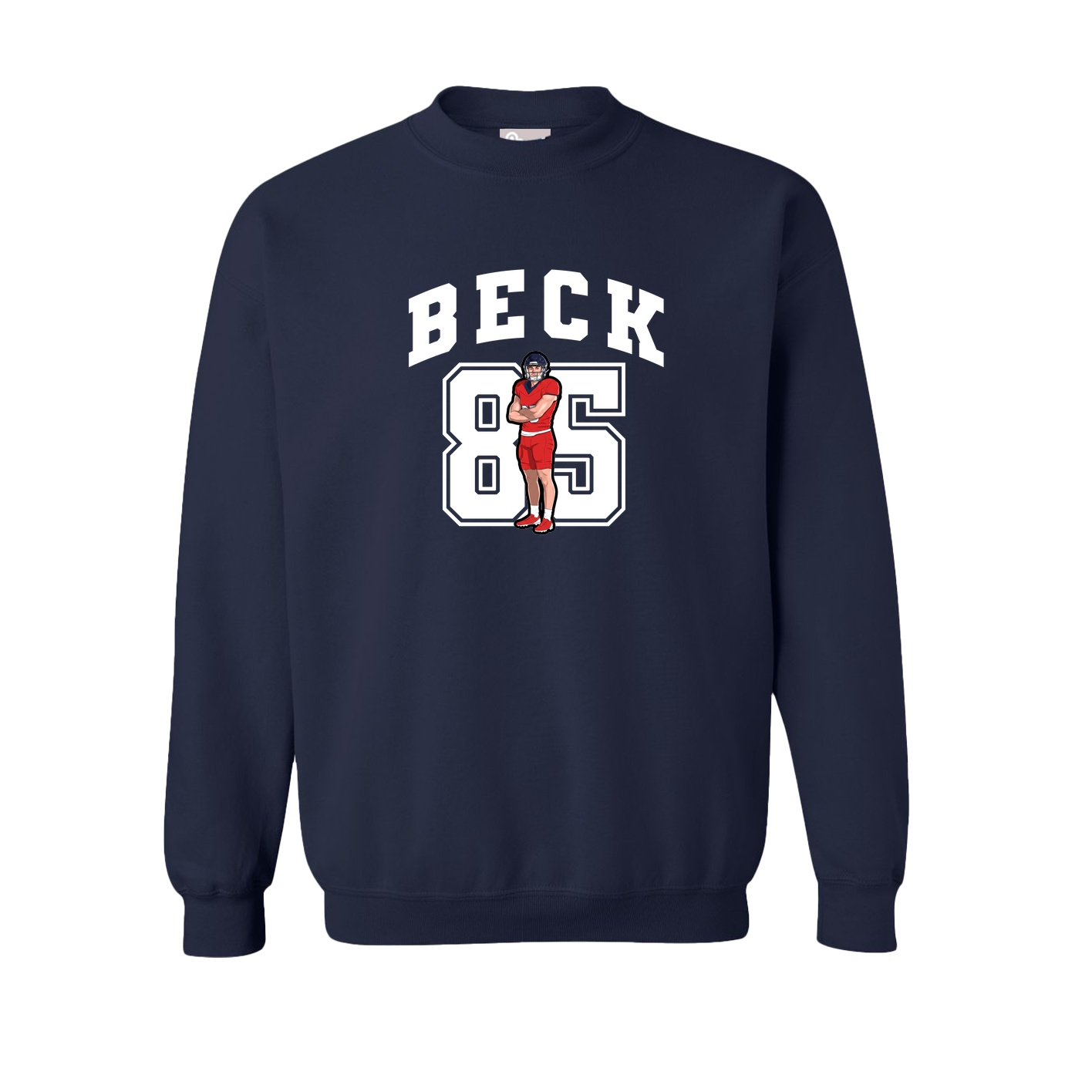 Fleece Crew — Number in Navy