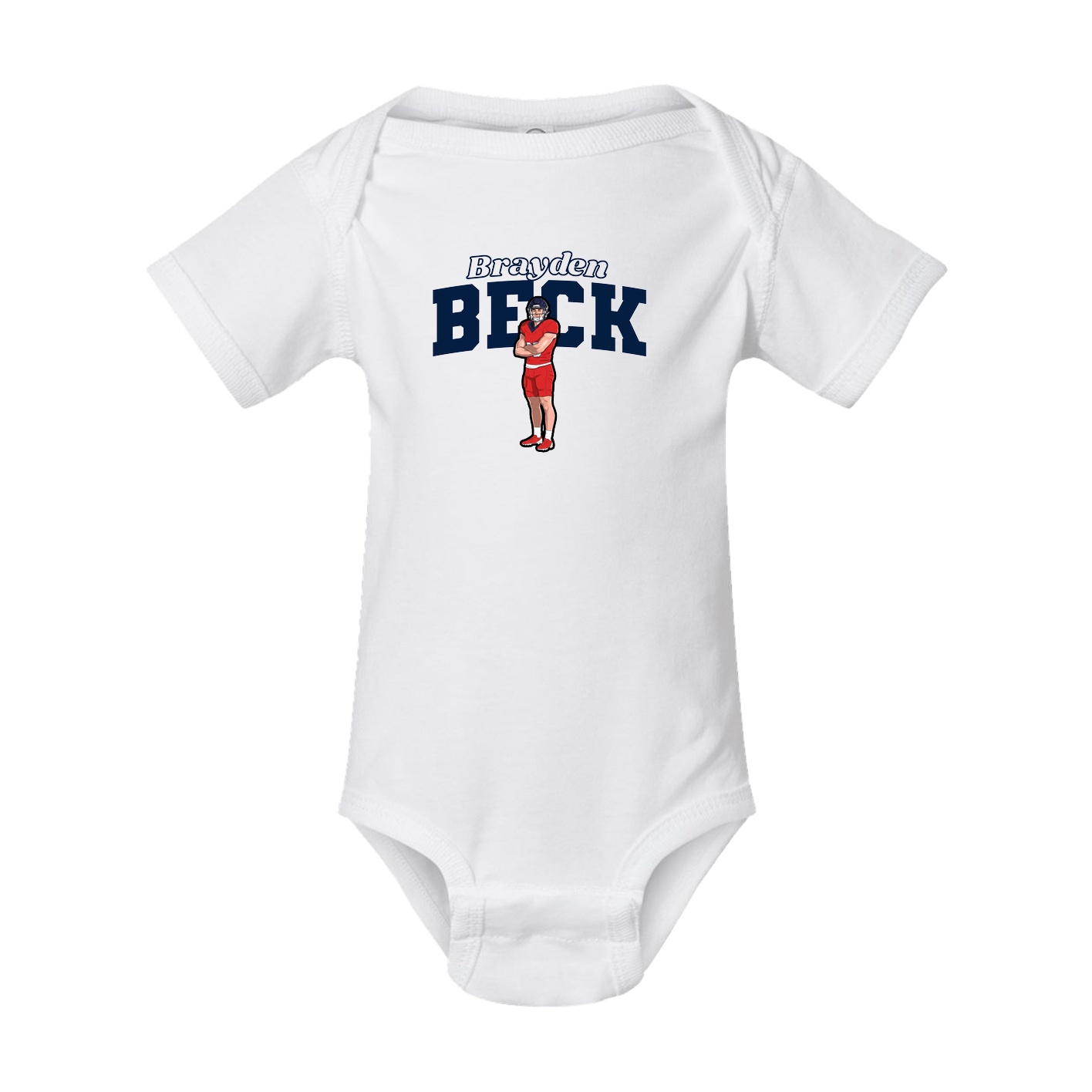 Baby Onesie — Name Arch in White