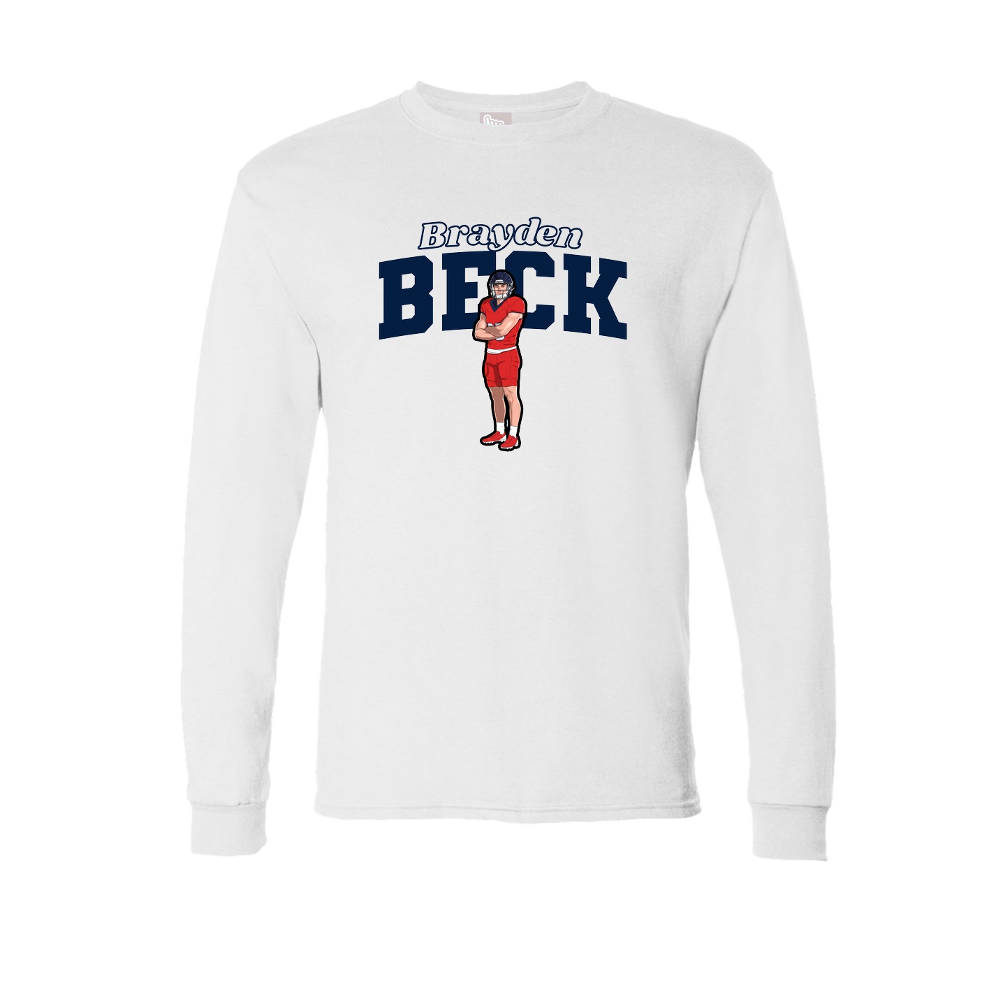 Long Sleeve Tee — Name Arch in White