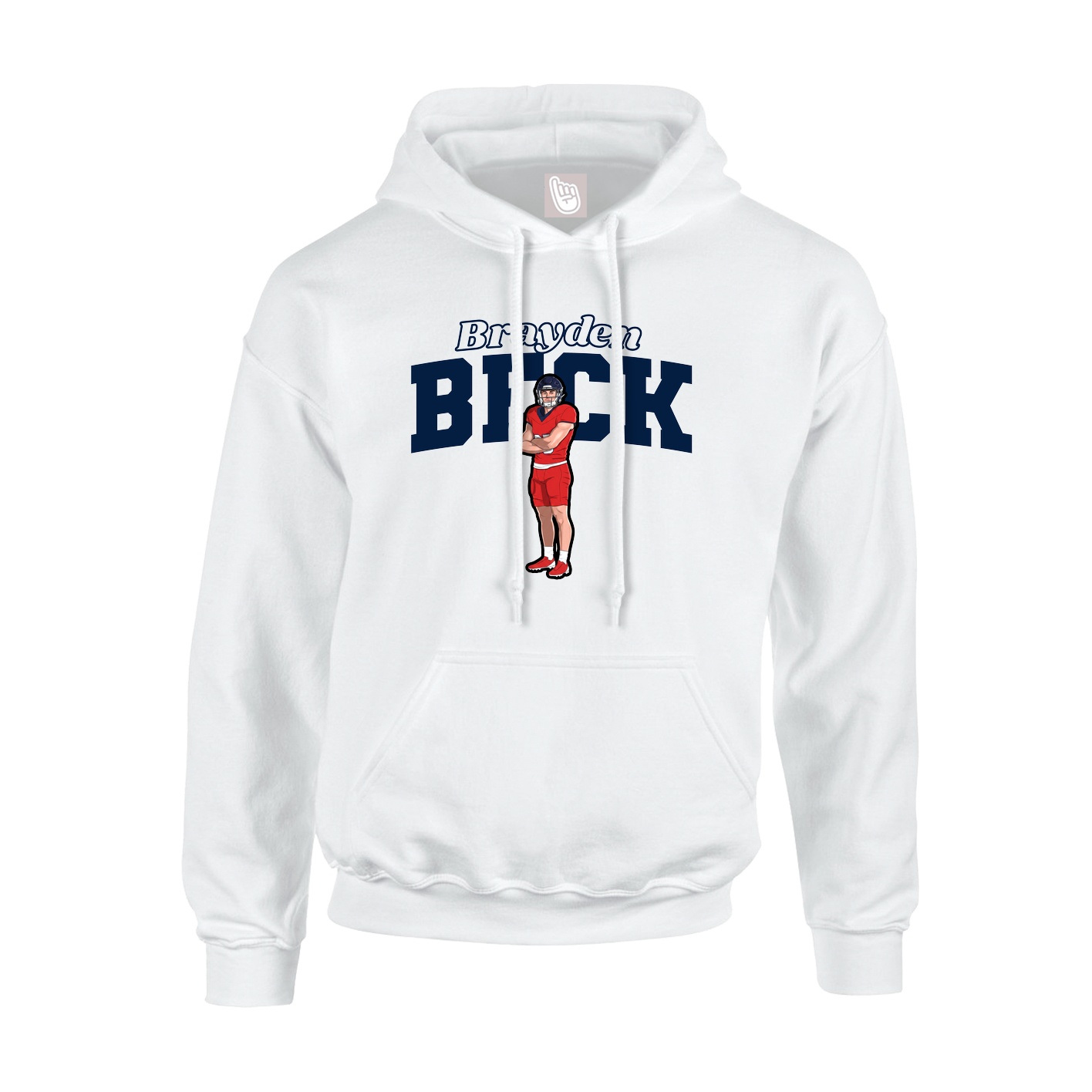 Hoodie — Name Arch in White