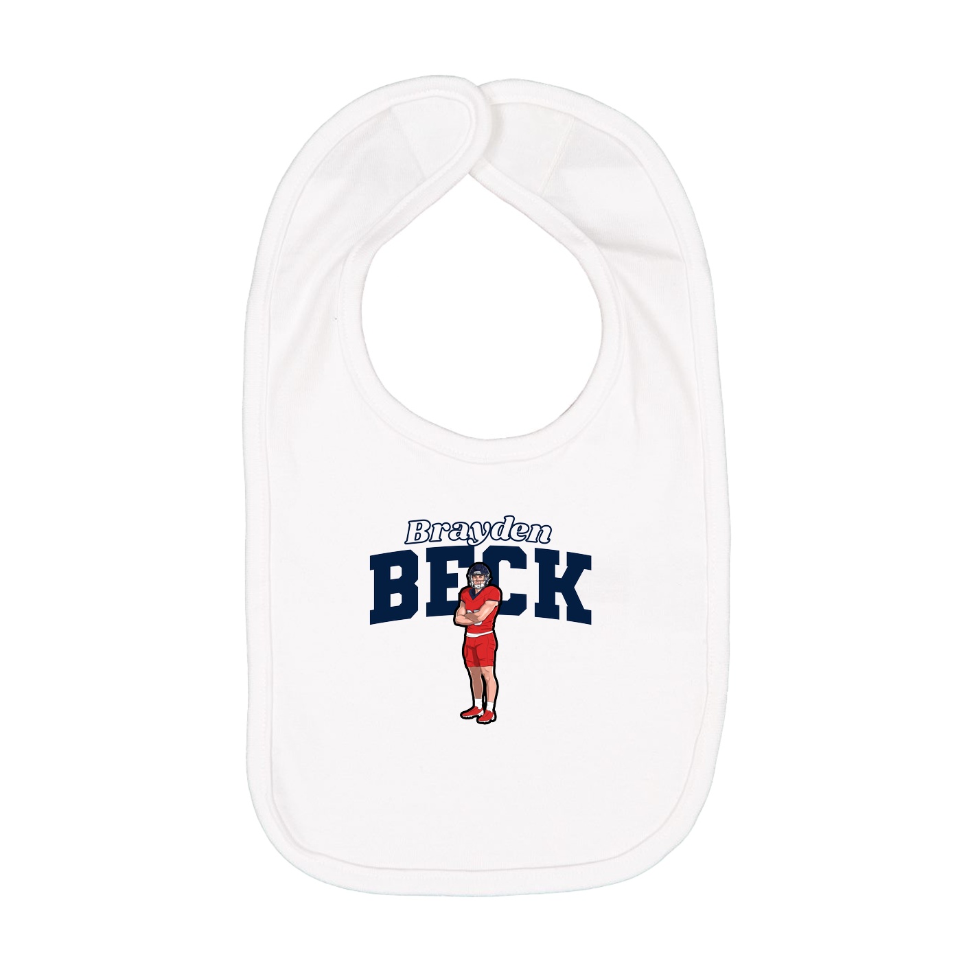 Infant Bib — Name Arch in White