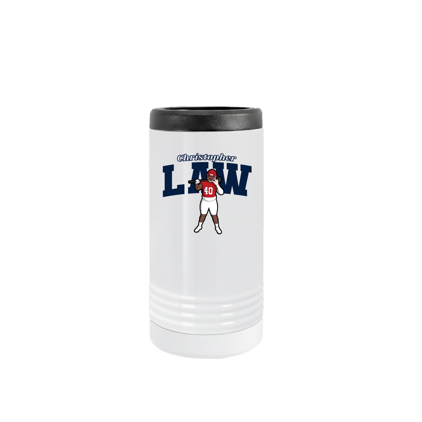 Slim Beverage Holder — Name Arch in White