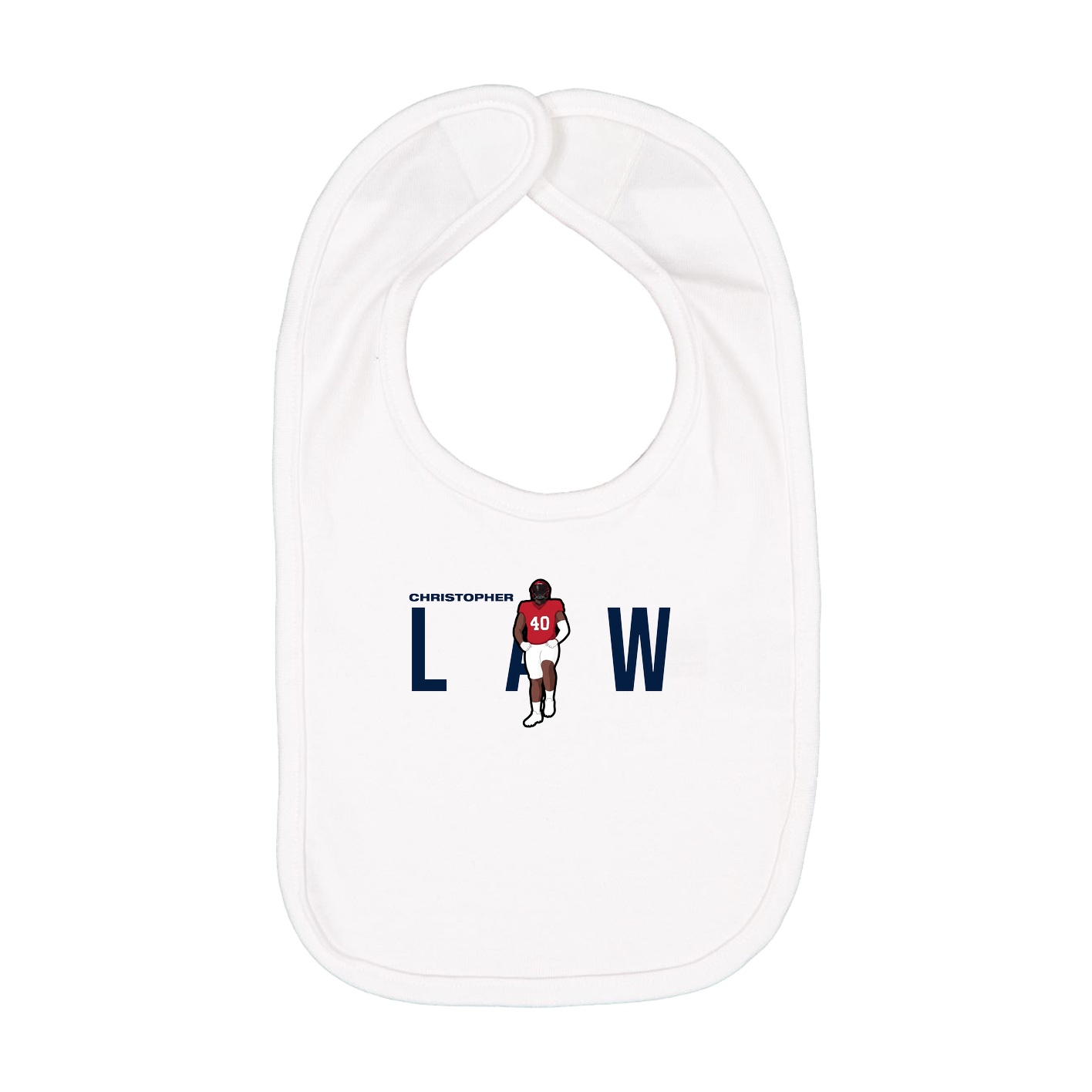 Infant Bib — Player Name in White