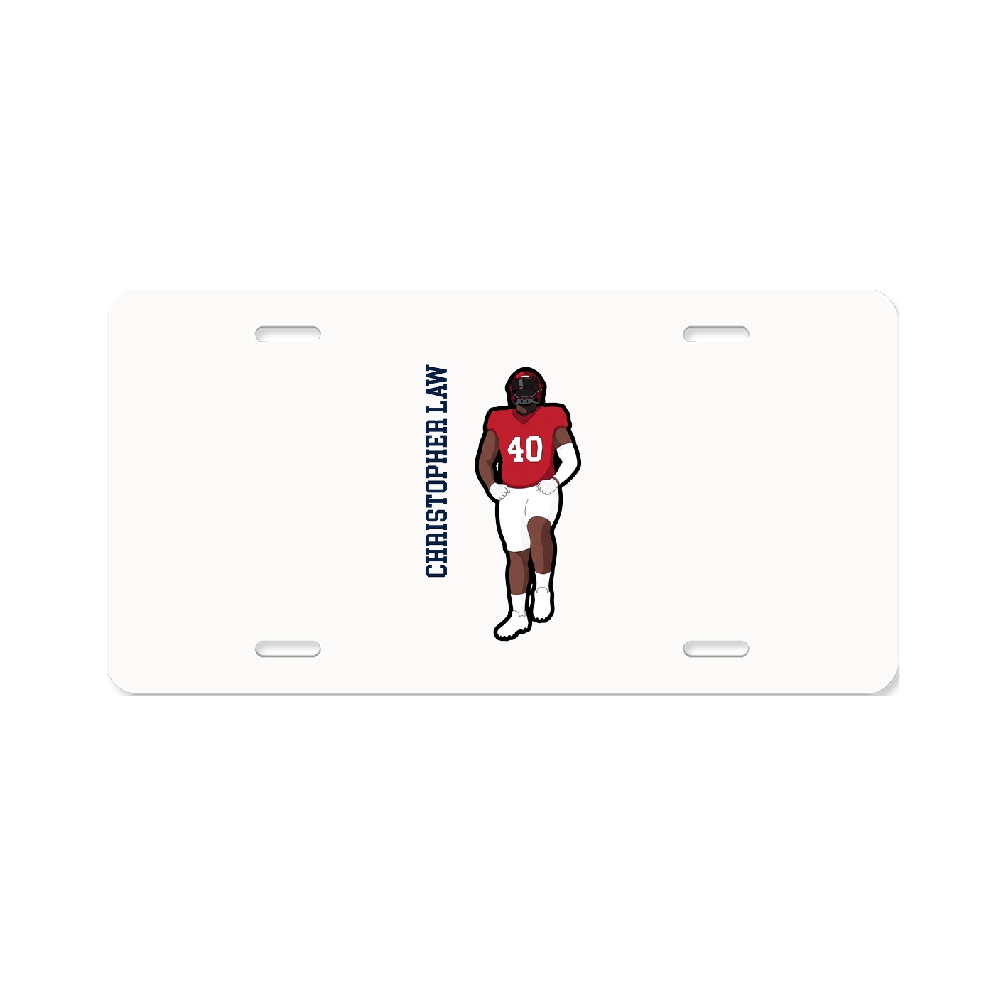 License Plate — Name Vertical in Classic
