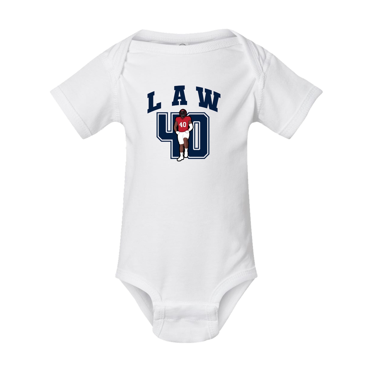 Baby Onesie — Number in White
