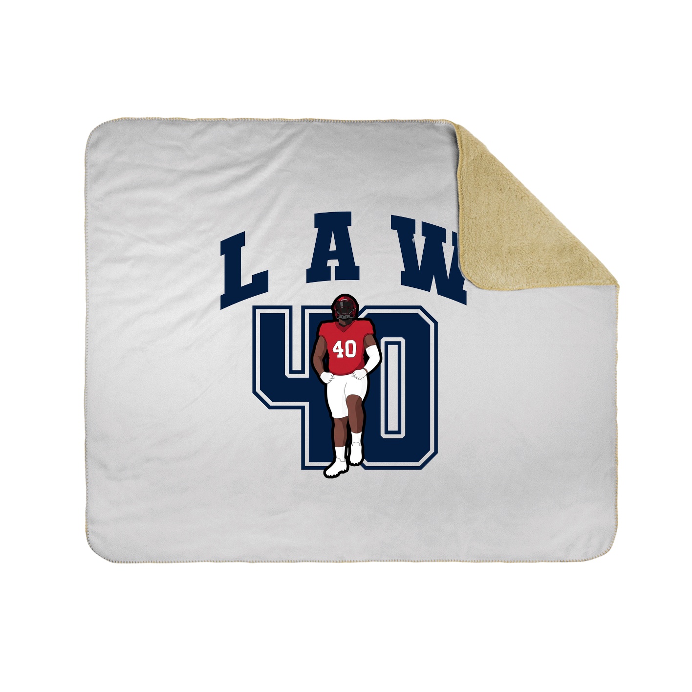 Throw Blanket — Number in White