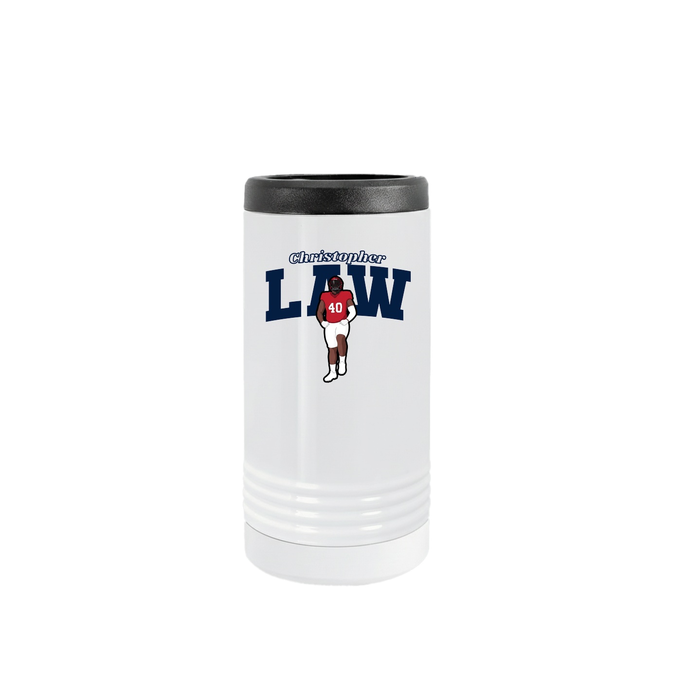 Slim Beverage Holder — Name Arch in White
