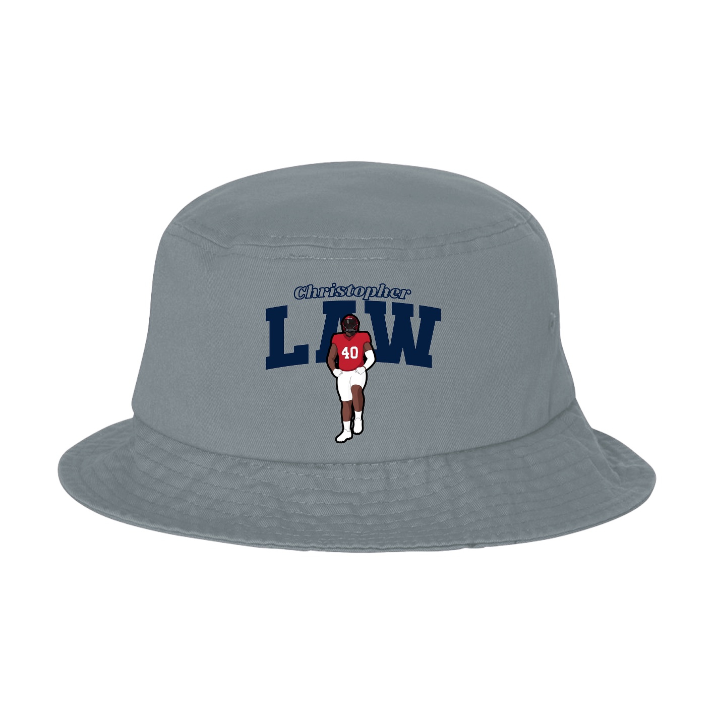Bucket Cap — Name Arch in Grey