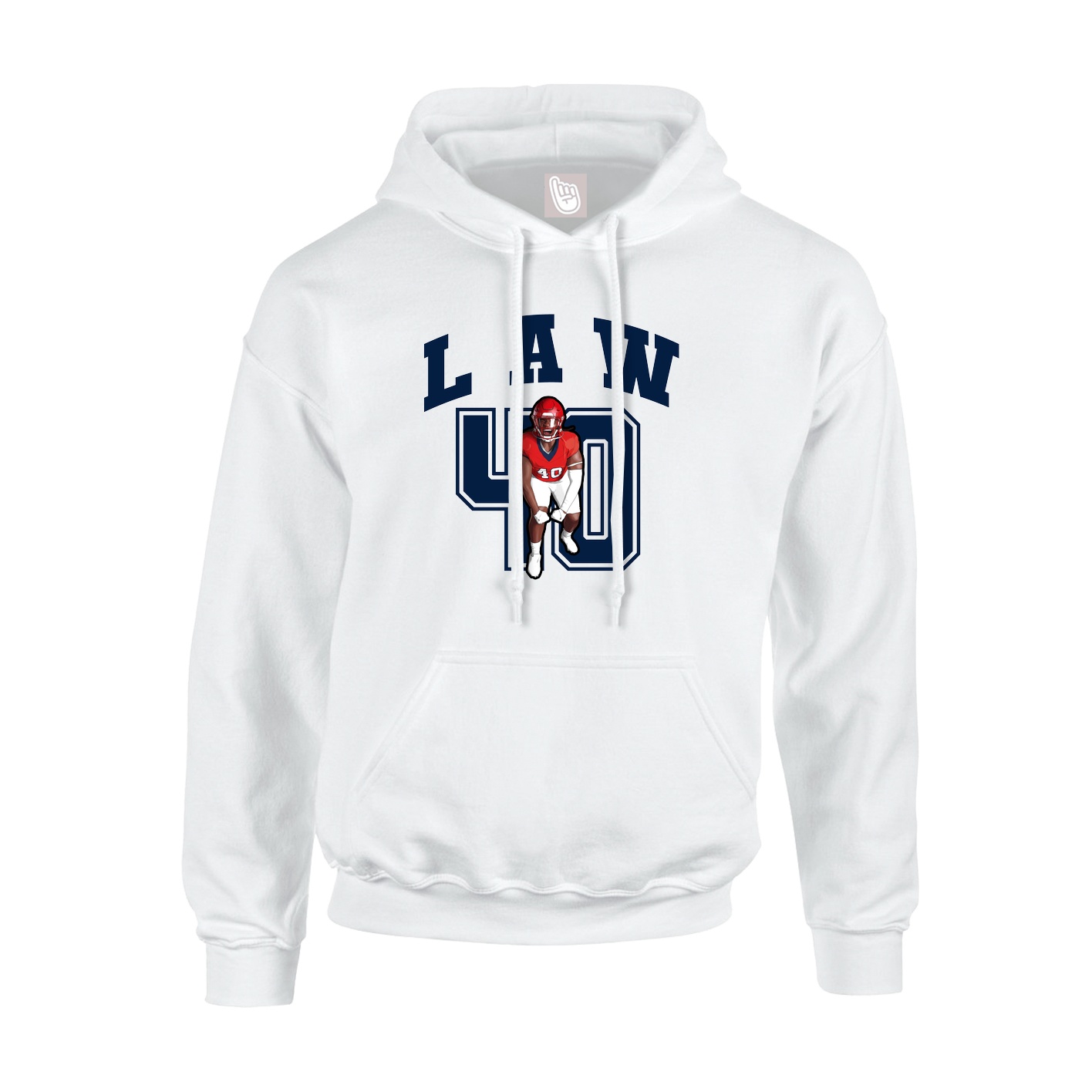 Hoodie — Number in White