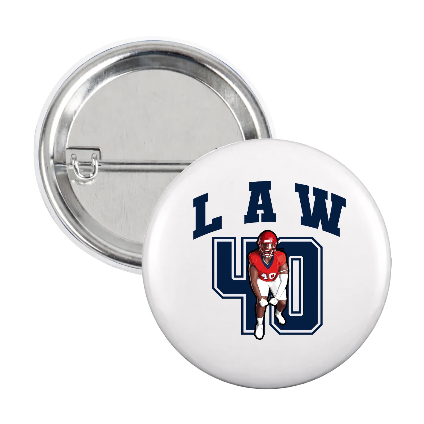 Game Day Button — Number in White