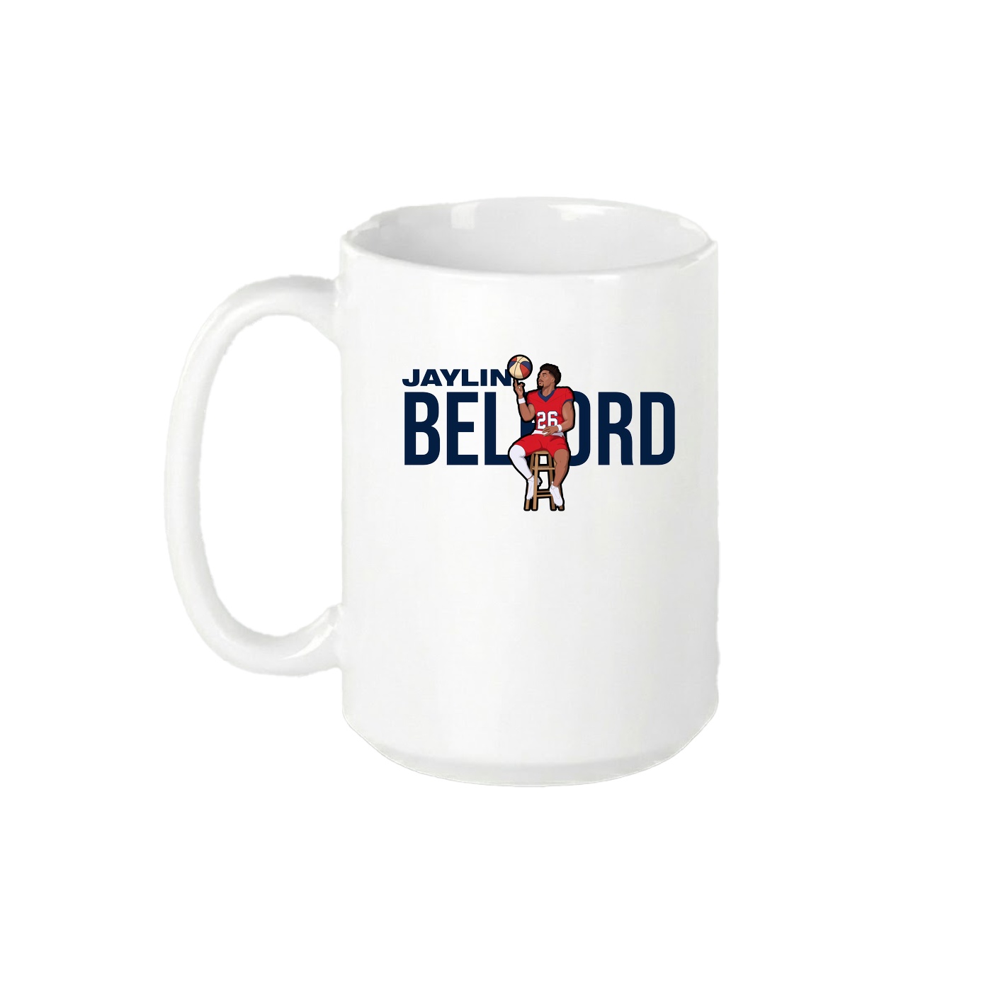 15oz Coffee Mug — Player Name in White
