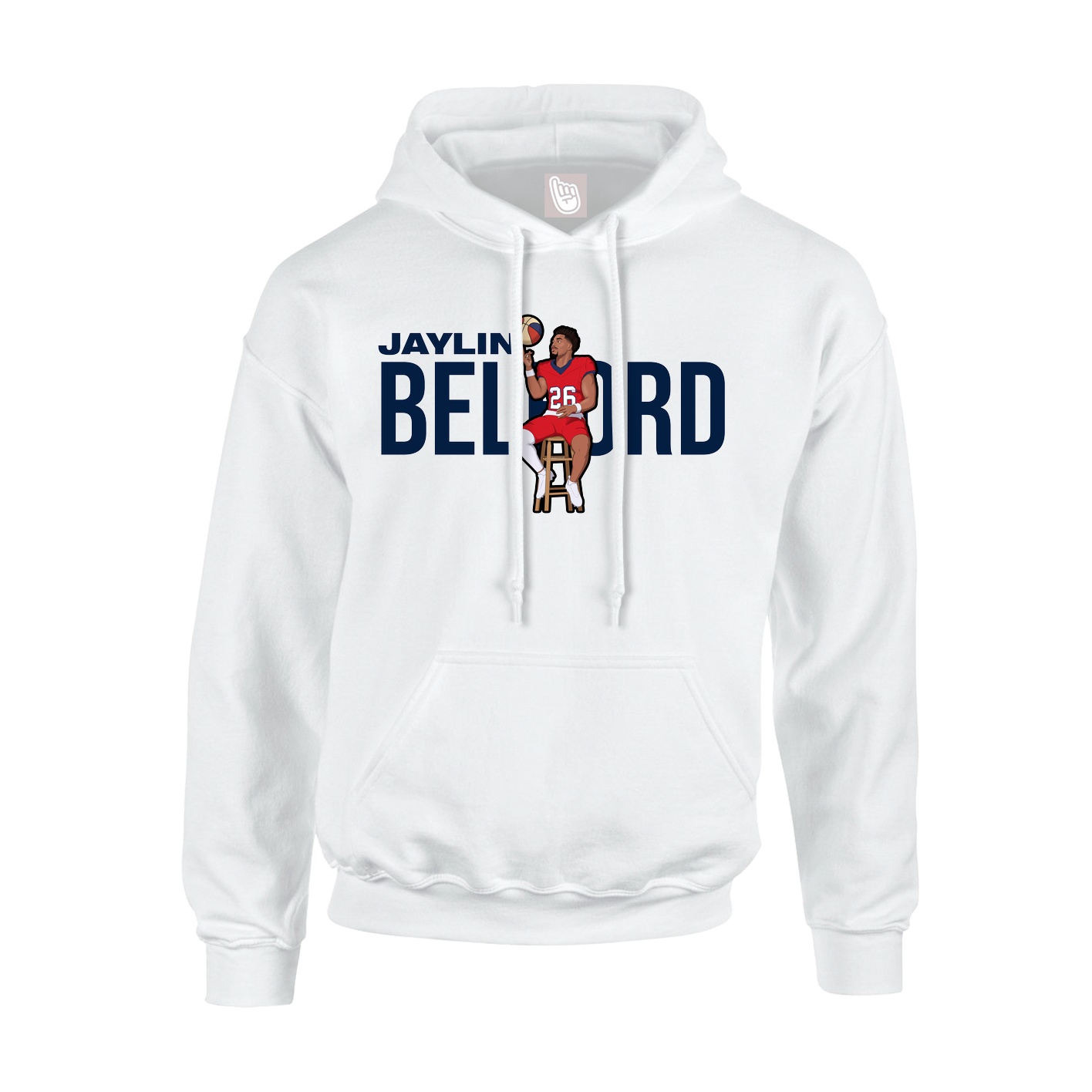 Youth Hoodie — Player Name in White