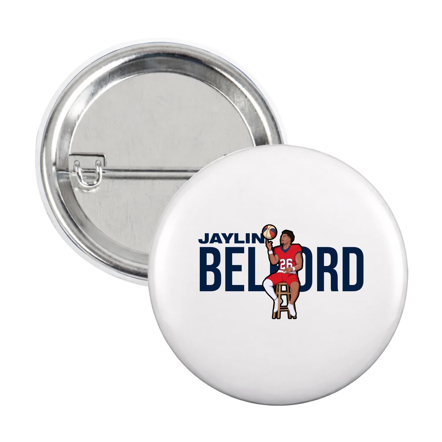Game Day Button — Player Name in White