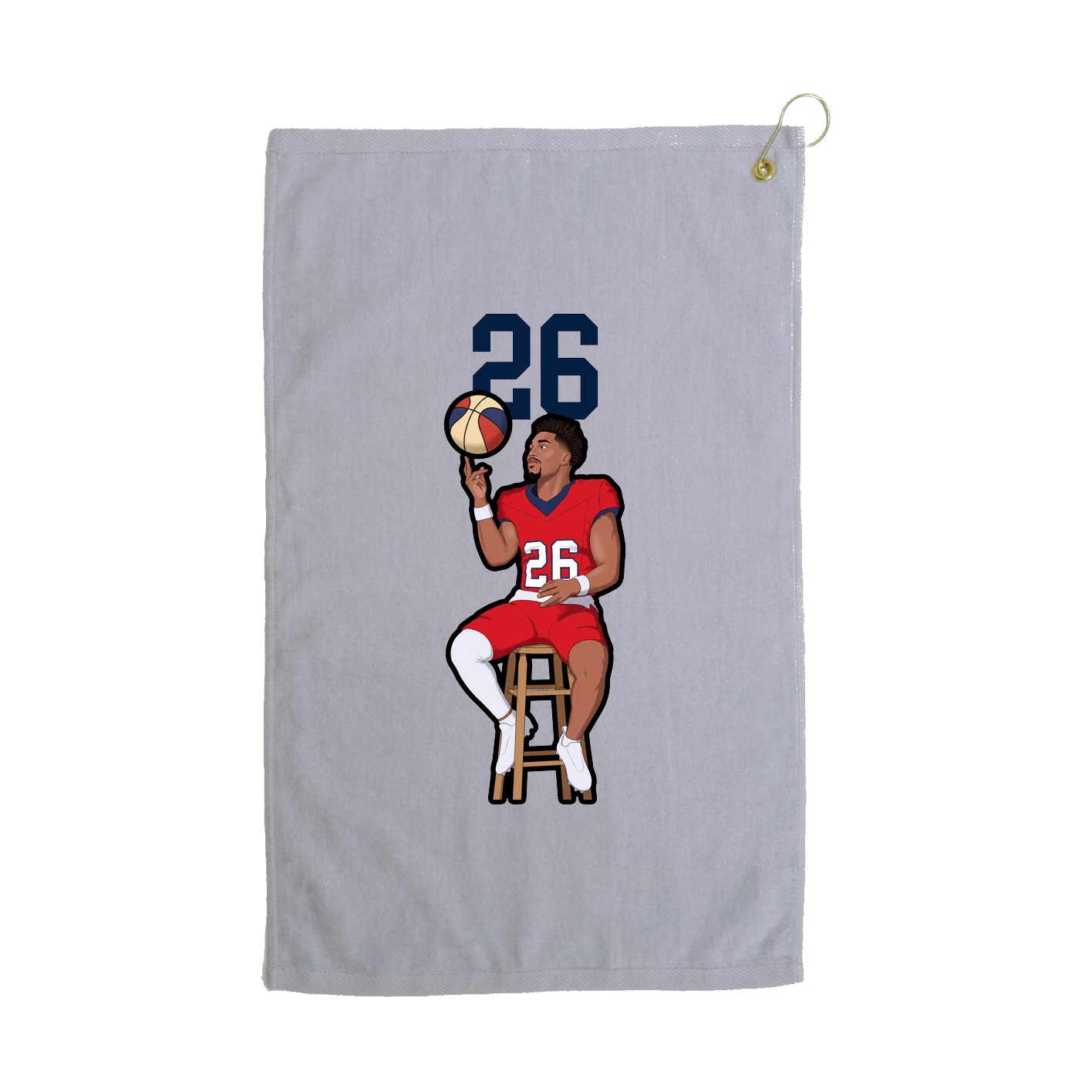 Golf Towel — Number Top in Grey