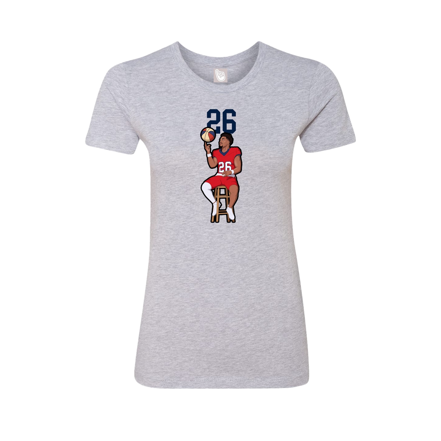 Fitted Women's Tee — Number Top in Grey