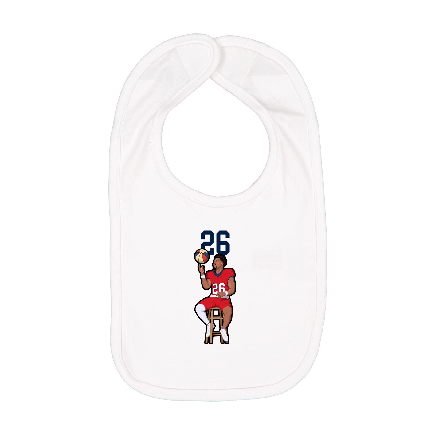 Infant Bib — Number Top in White