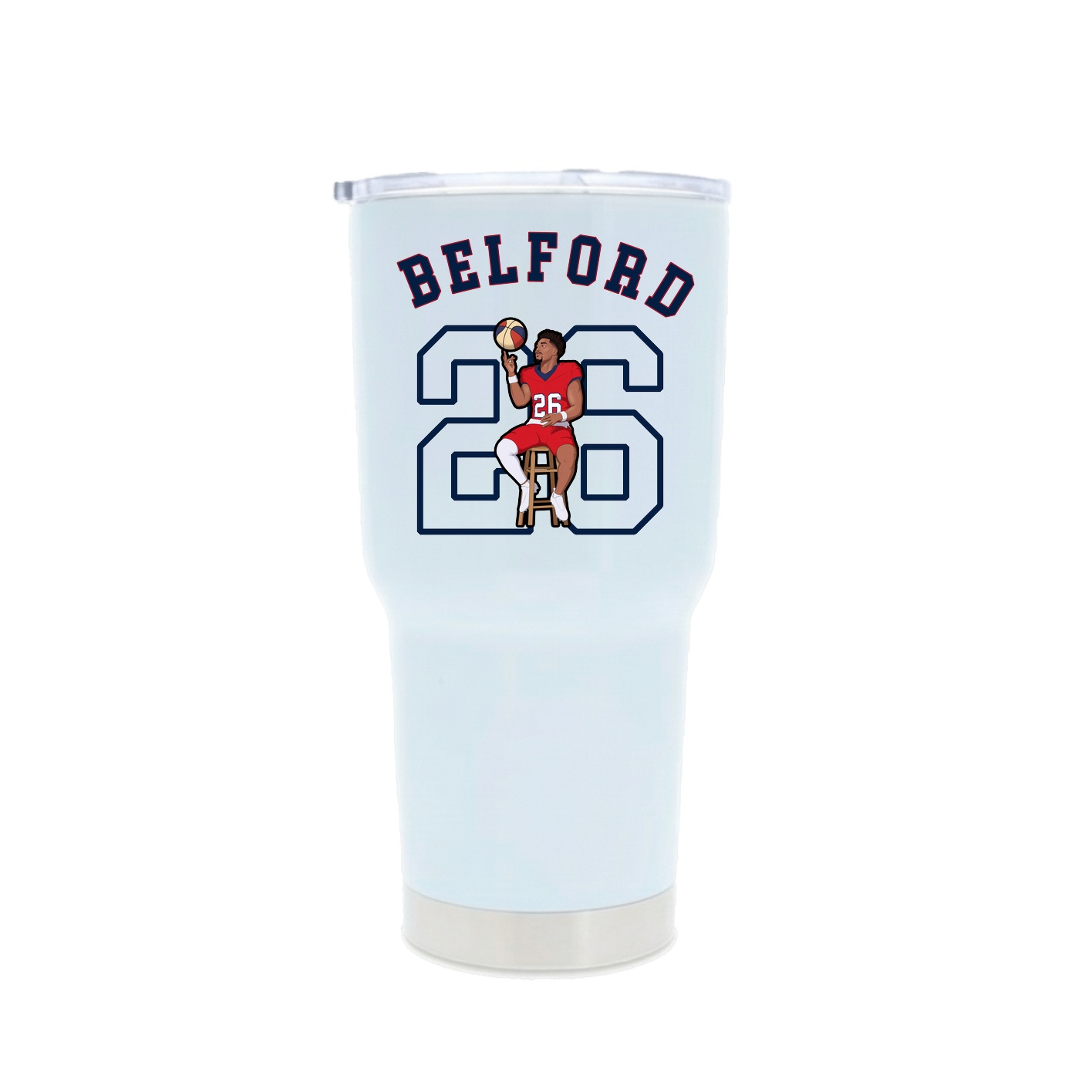 30oz Stainless Steel Tumbler — Shirsey Arch in White