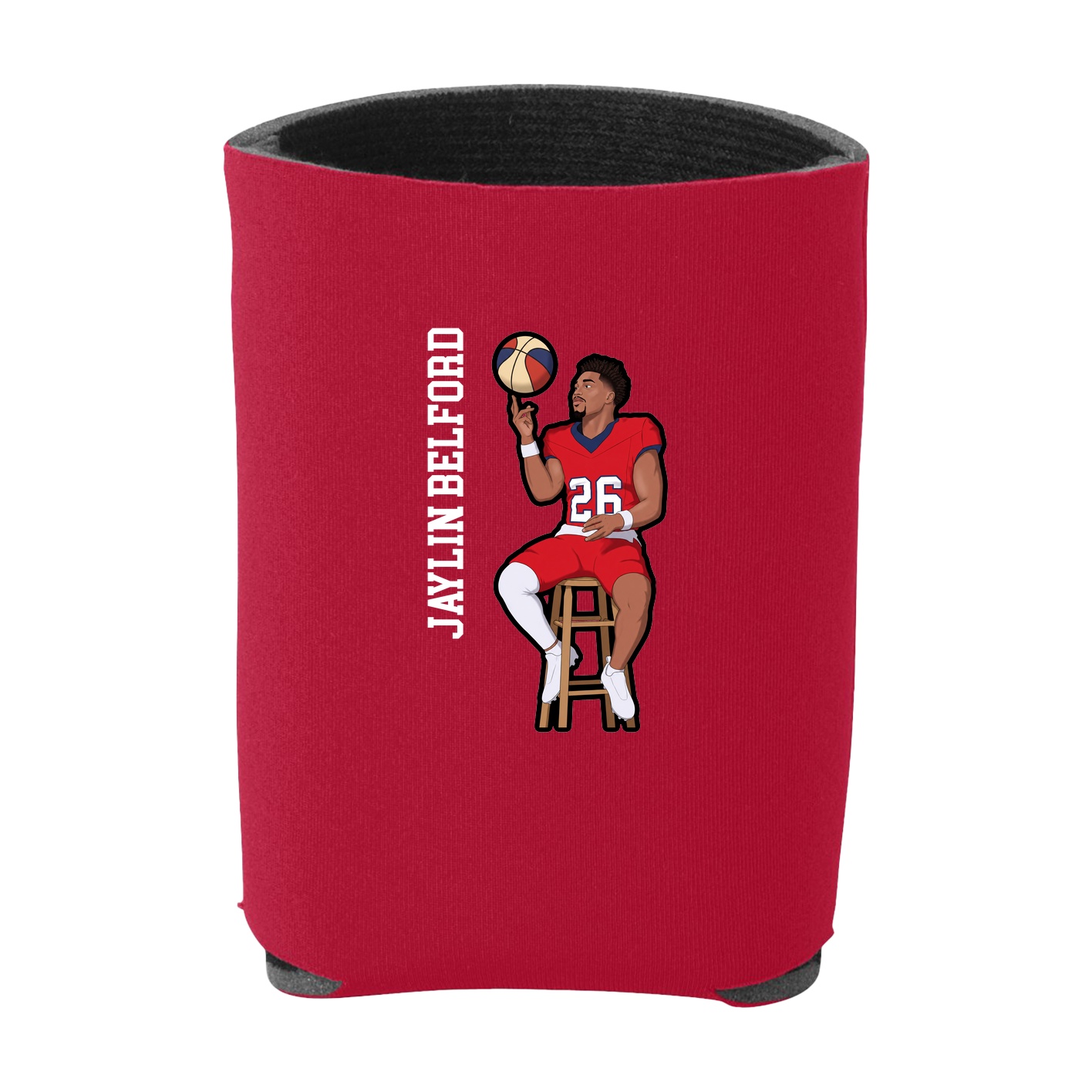Can Holder — Name Vertical in Red