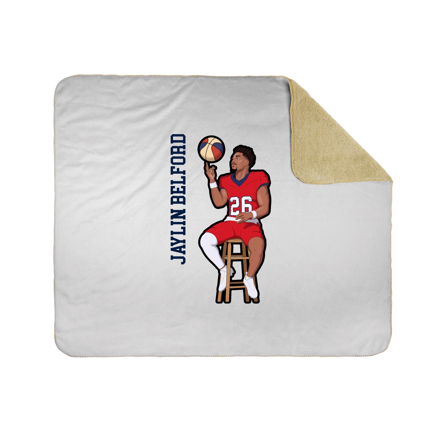 Throw Blanket — Name Vertical in White