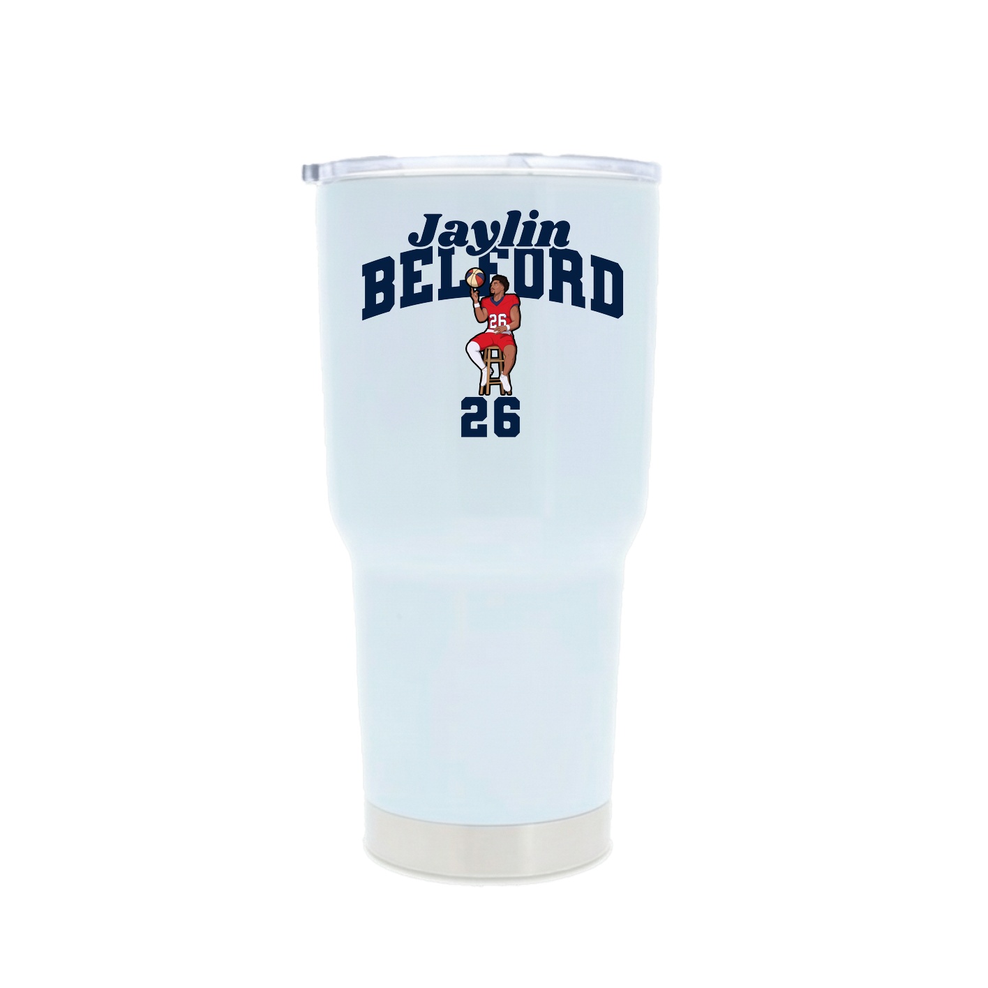 30oz Stainless Steel Tumbler — Signature Arch in White