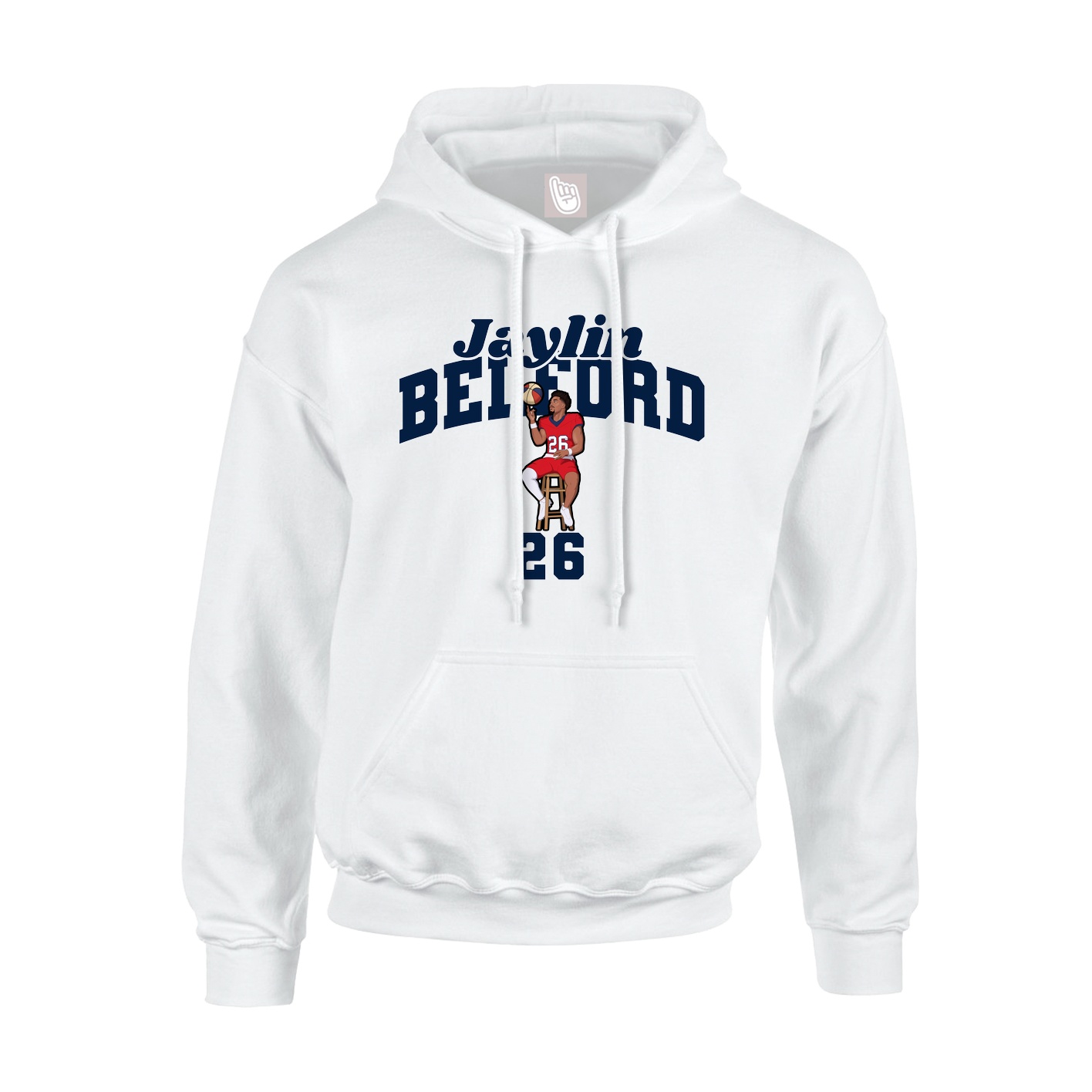 Hoodie — Signature Arch in White