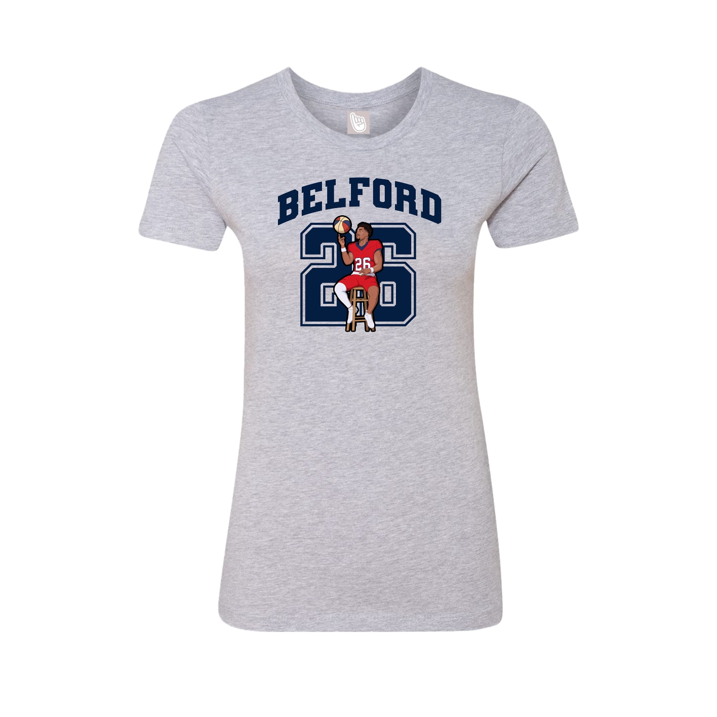 Fitted Women's Tee — Number in Grey