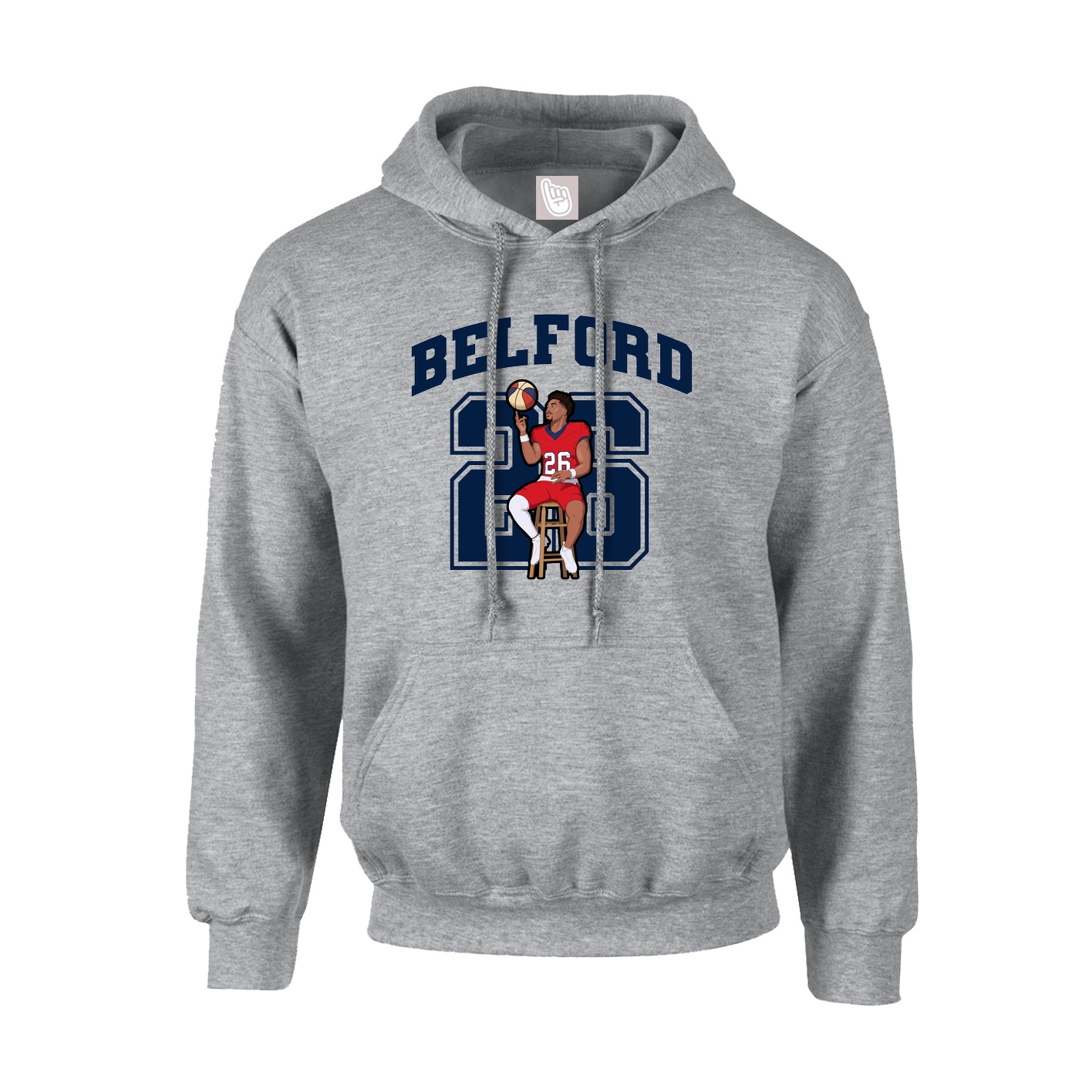 Youth Hoodie — Number in Grey