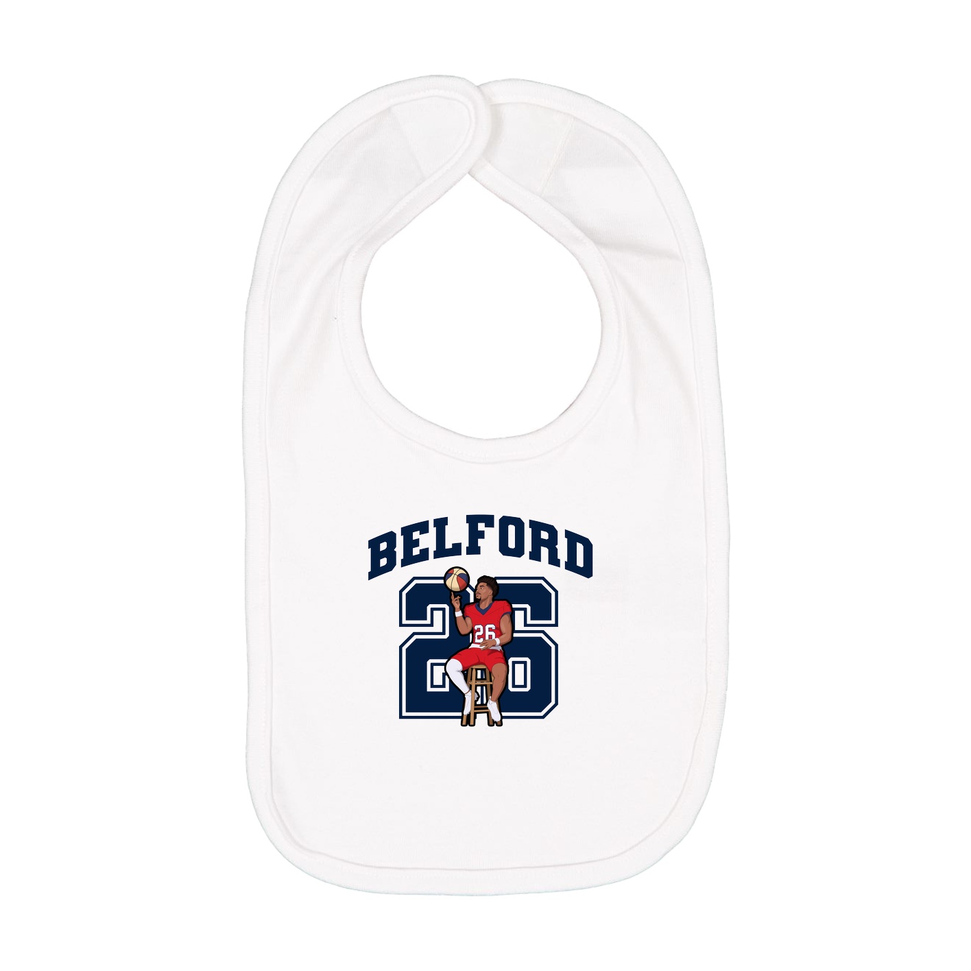 Infant Bib — Number in White
