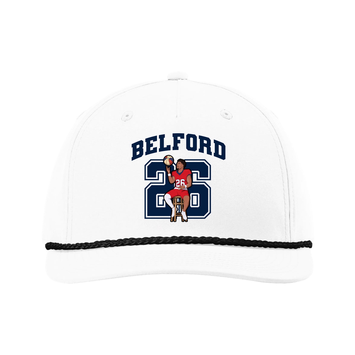 Five-Panel Classic Rope Cap — Number in White