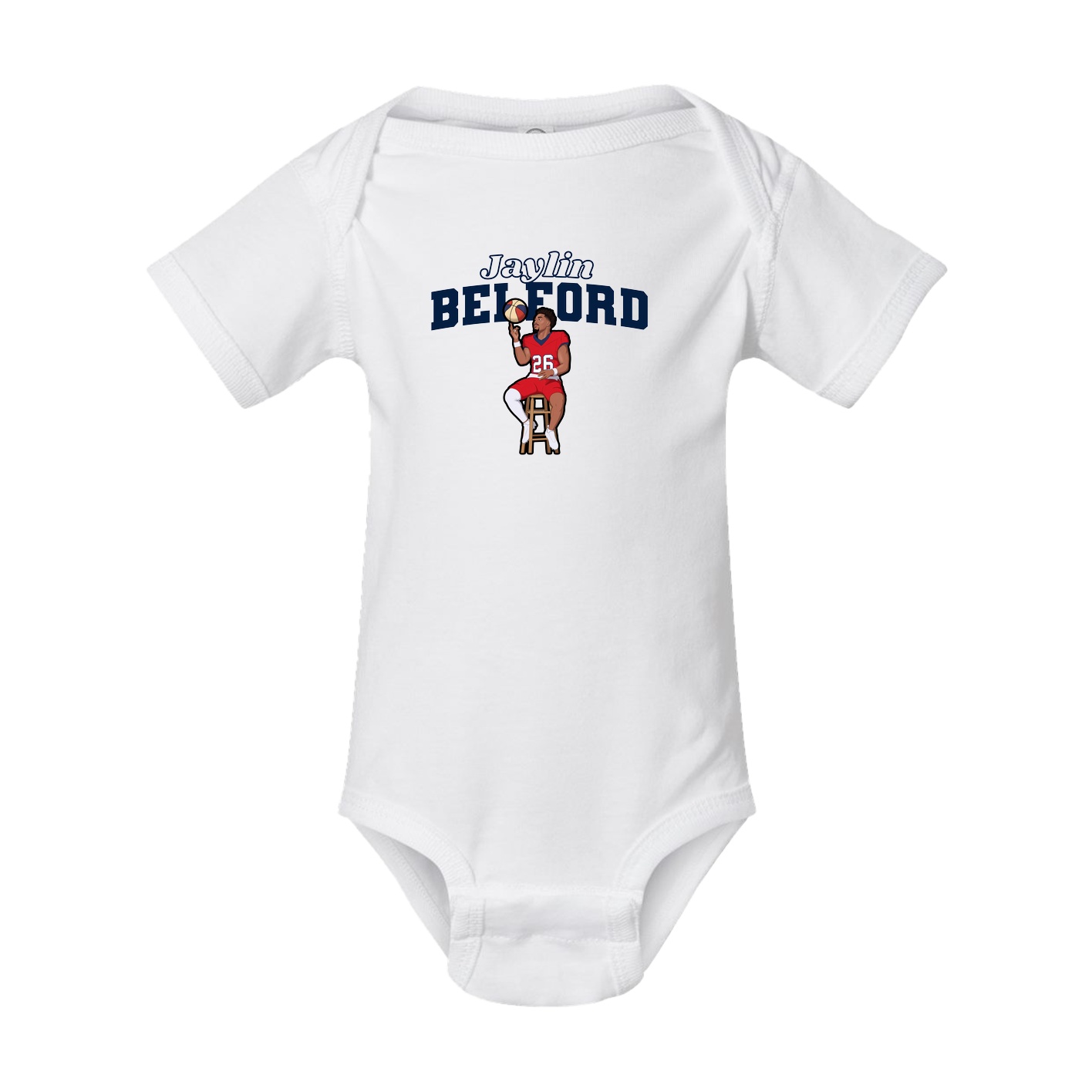 Baby Onesie — Name Arch in White