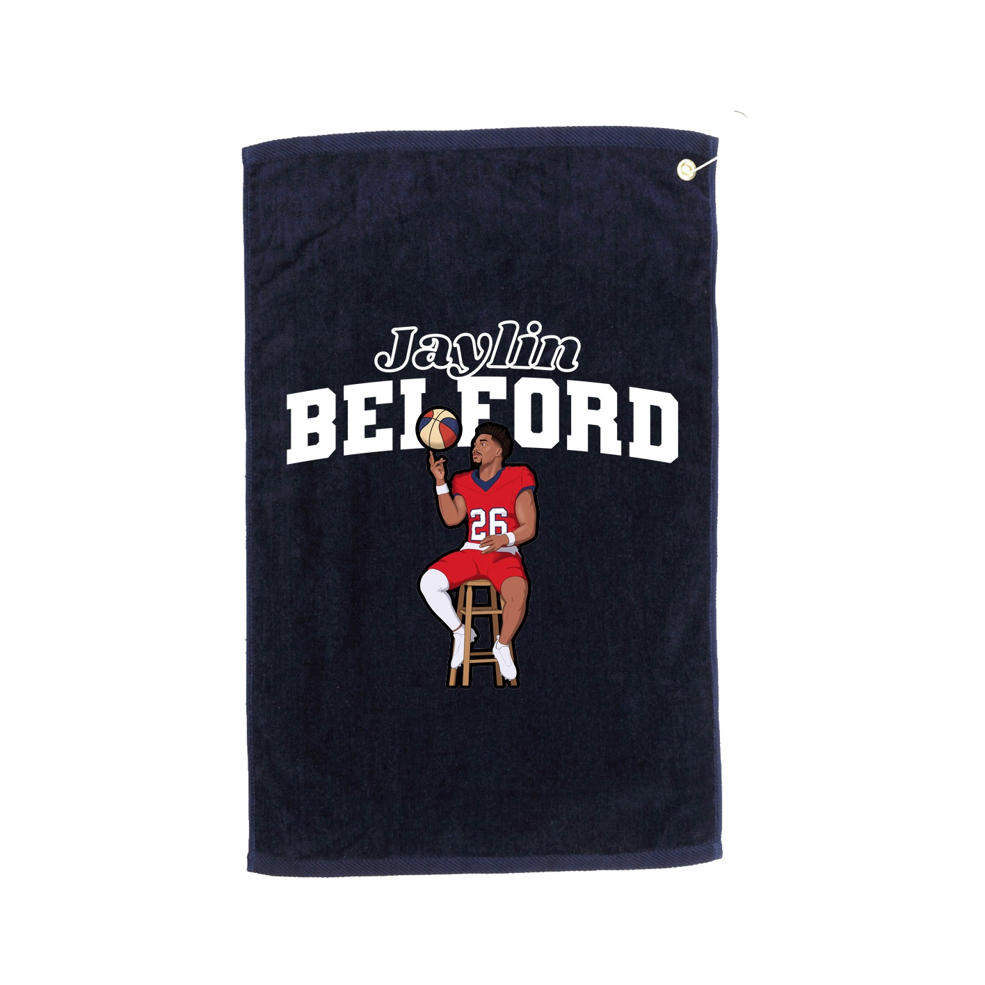 Golf Towel — Name Arch in Navy
