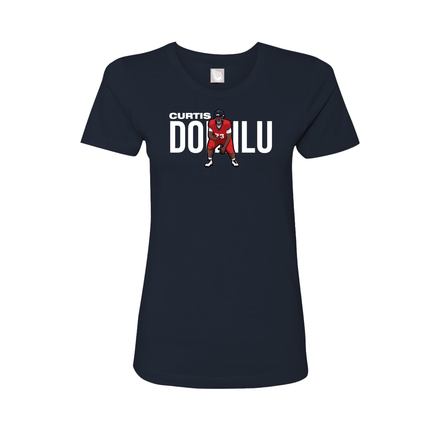 Fitted Women's Tee — Player Name in Navy