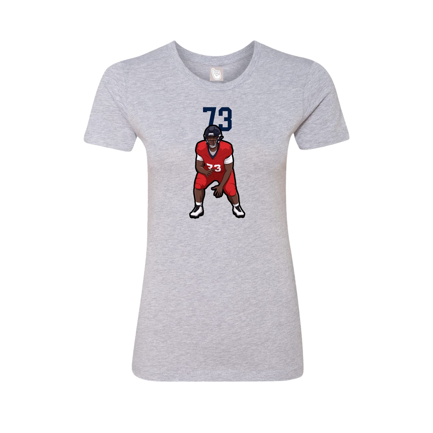 Fitted Women's Tee — Number Top in Grey