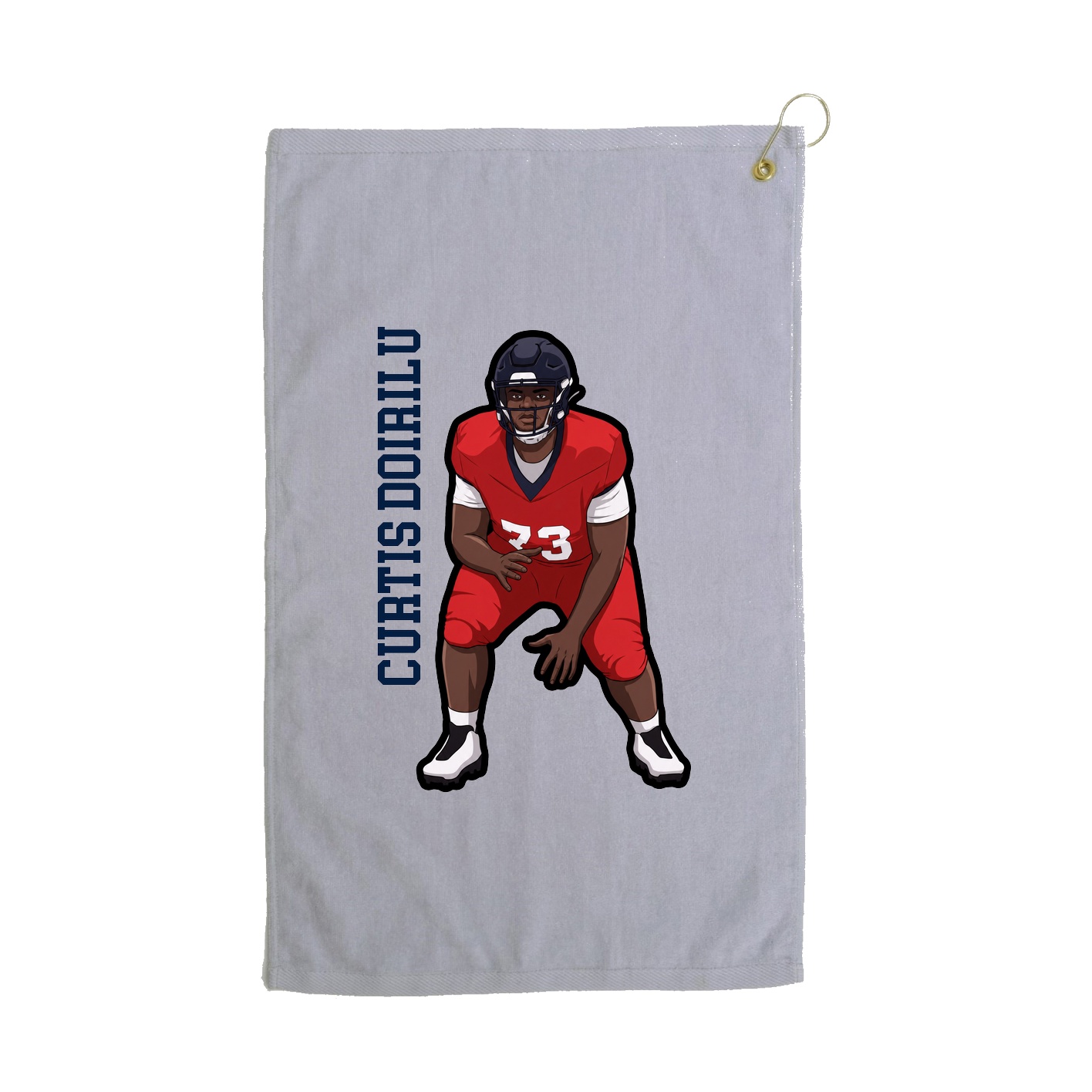 Golf Towel — Name Vertical in Grey