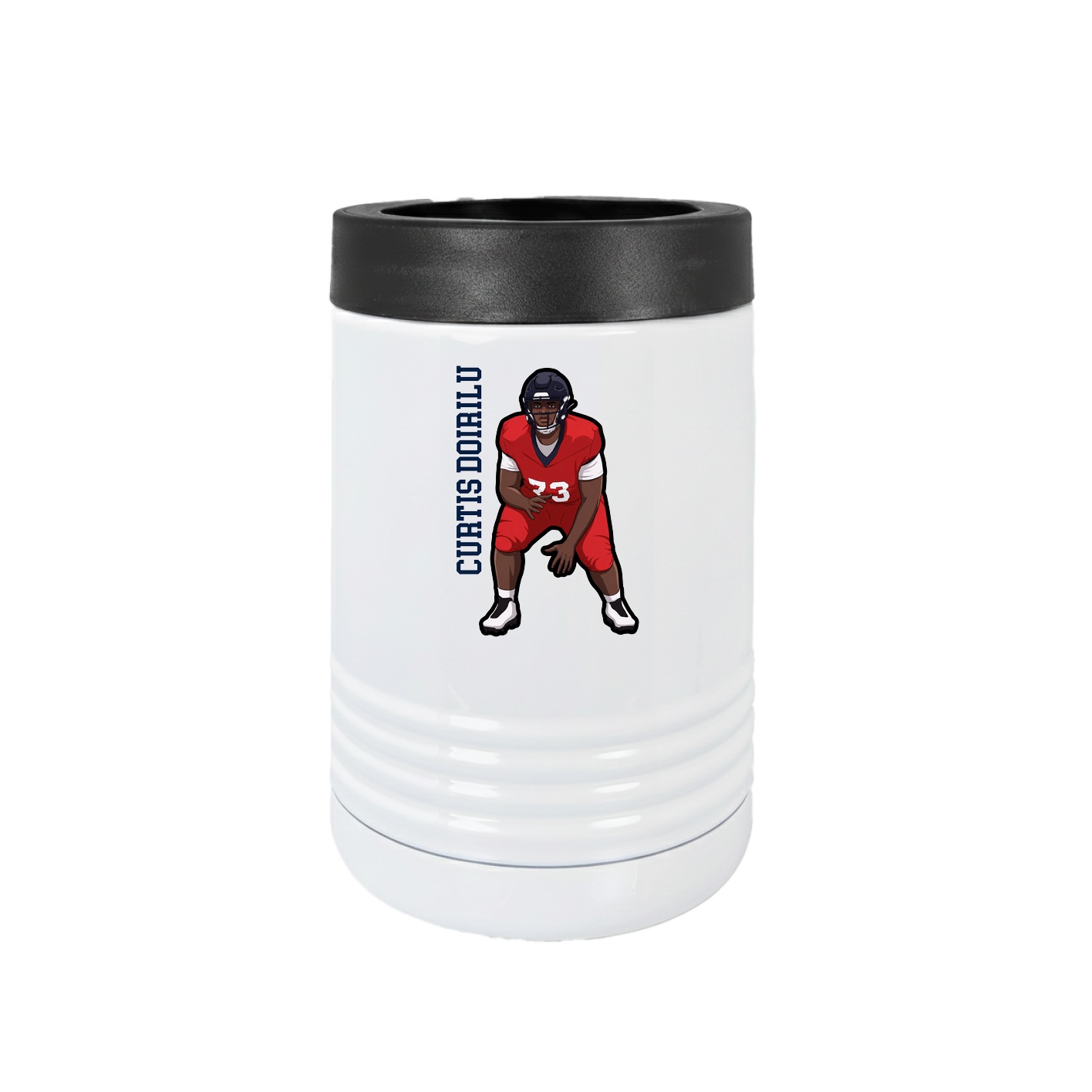 Beverage Holder — Name Vertical in White