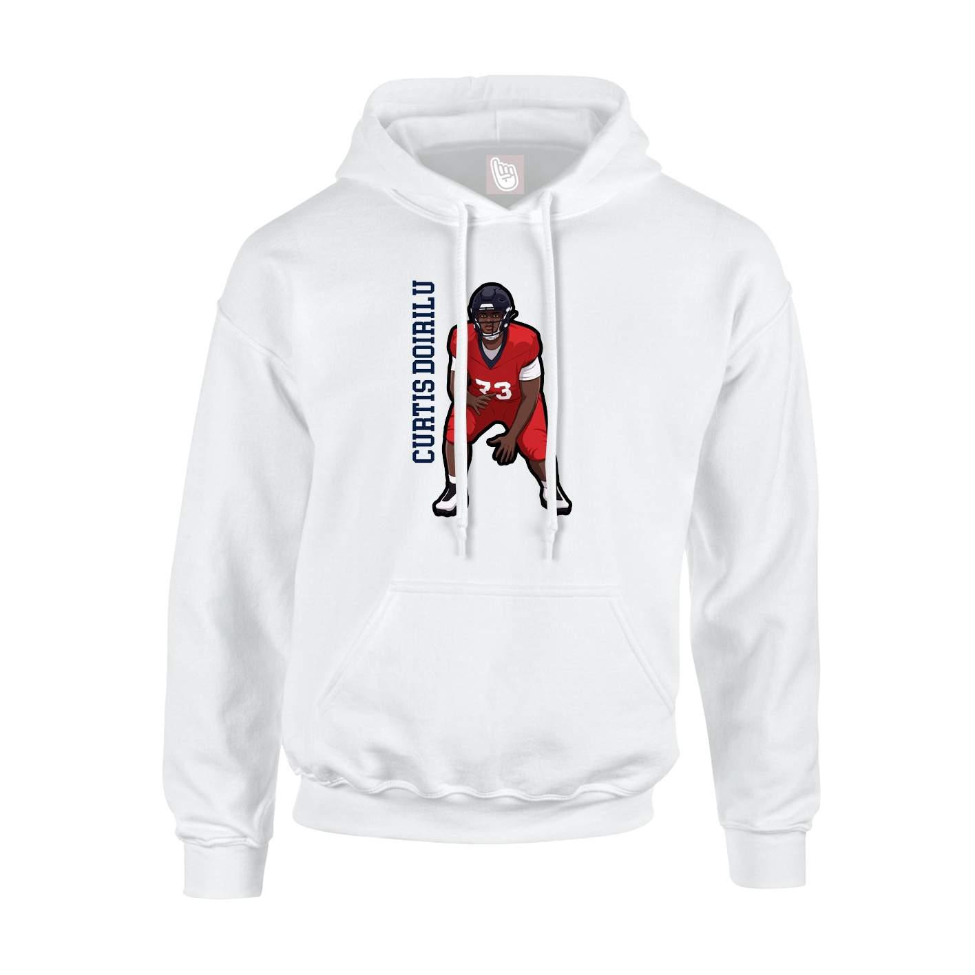 Youth Hoodie — Name Vertical in White