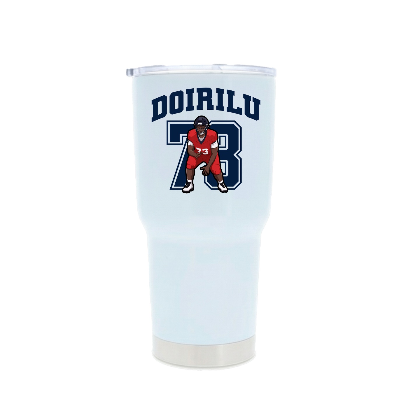 30oz Stainless Steel Tumbler — Number in White