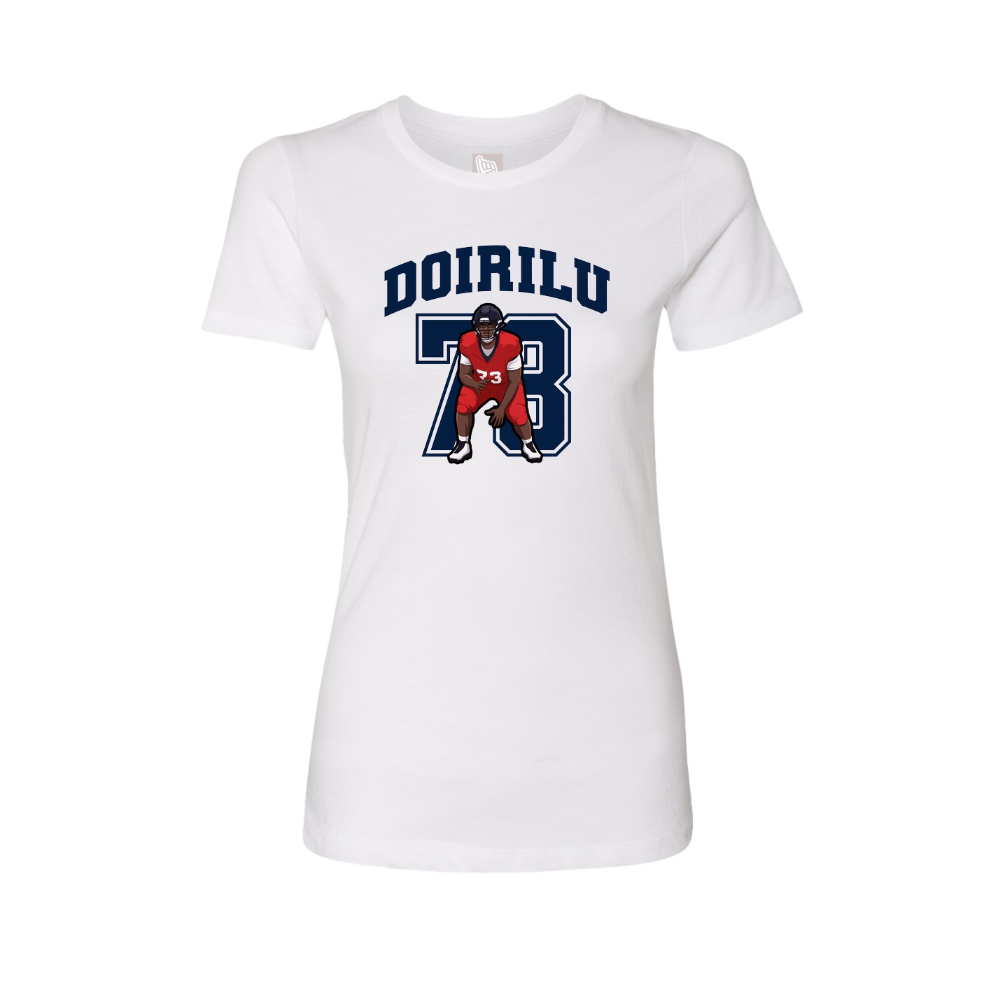Fitted Women's Tee — Number in White